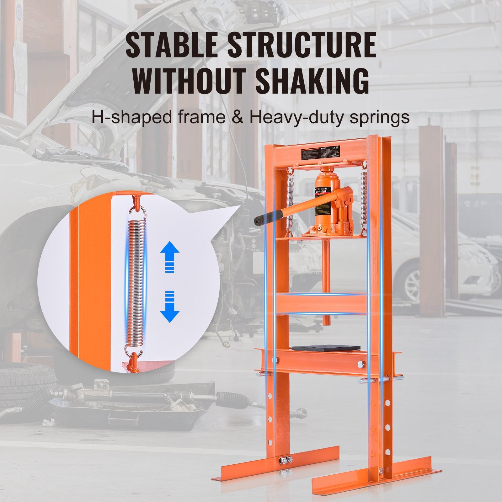 VEVOR Hydraulic Shop Press 6 Ton with Press Plates H-Frame Benchtop Press Stand 5