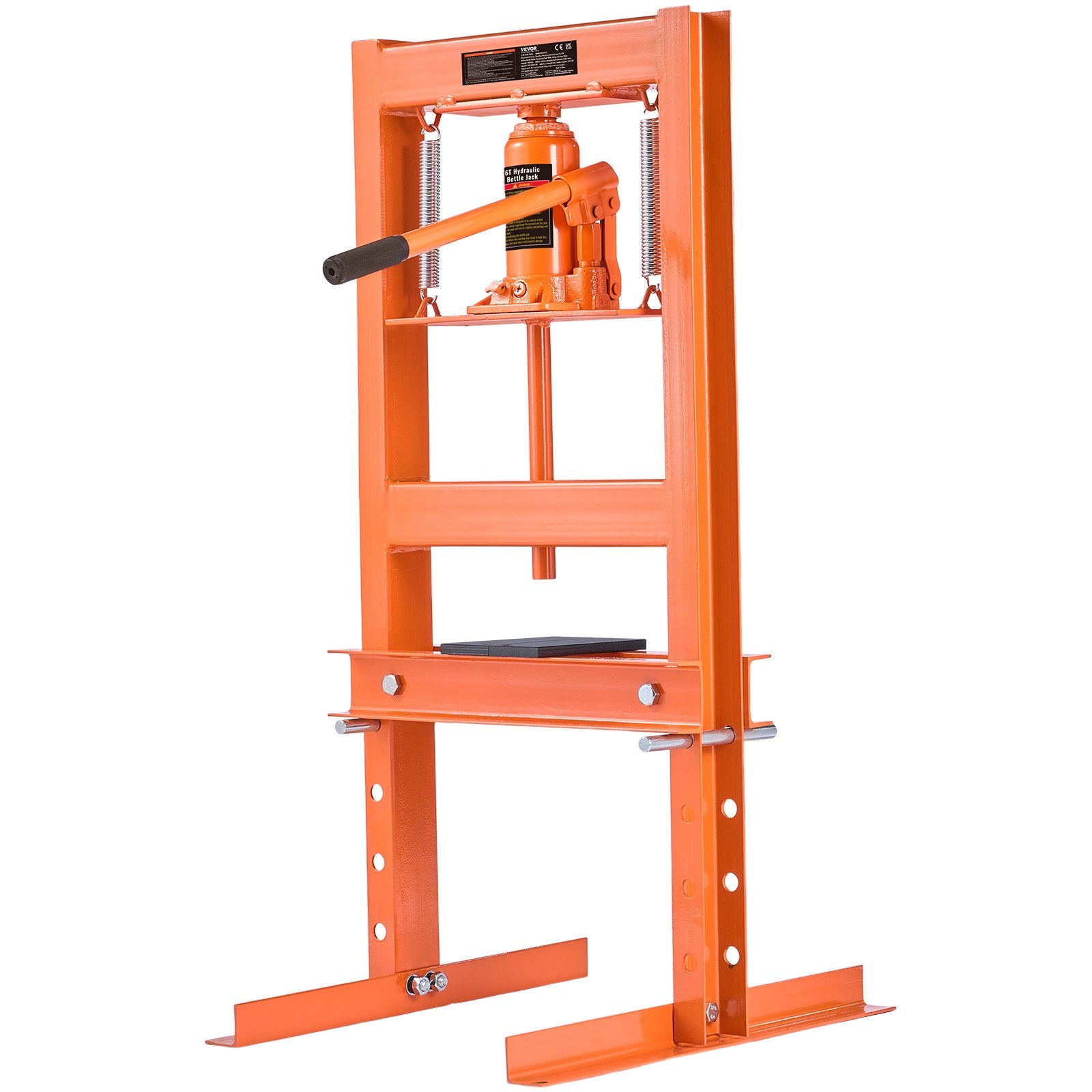 VEVOR Hydraulic Shop Press 6 Ton with Press Plates H-Frame Benchtop Press Stand 11