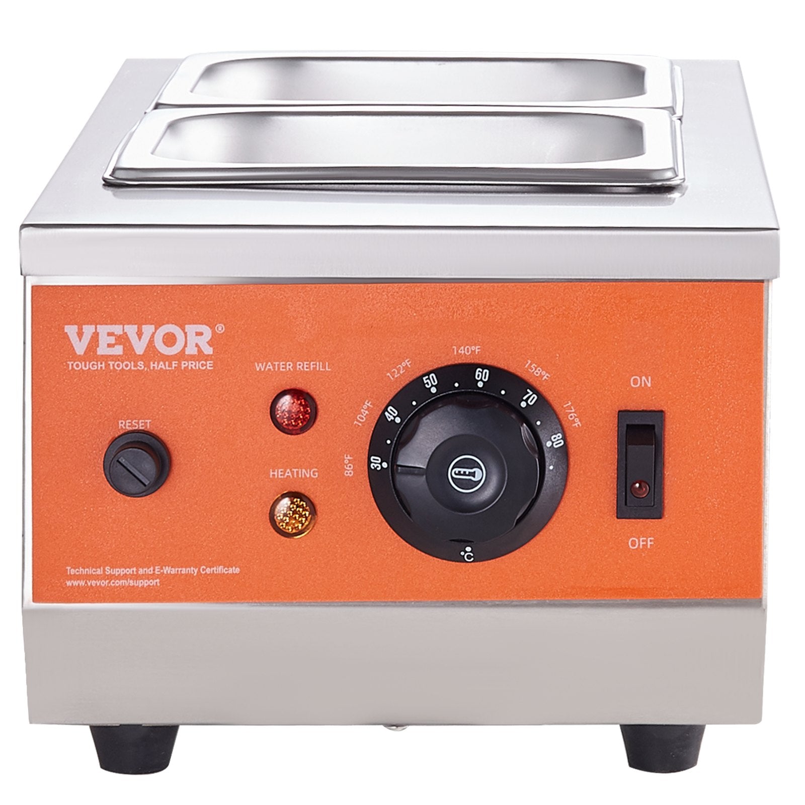 VEVOR Chocolate Tempering Machine, 2 Tanks Chocolate Melting Pot with TEMP Control, 800W Stainless Steel Electric Commercial Food Warmer For Chocolate/Milk/Cream Melting and Heating 10