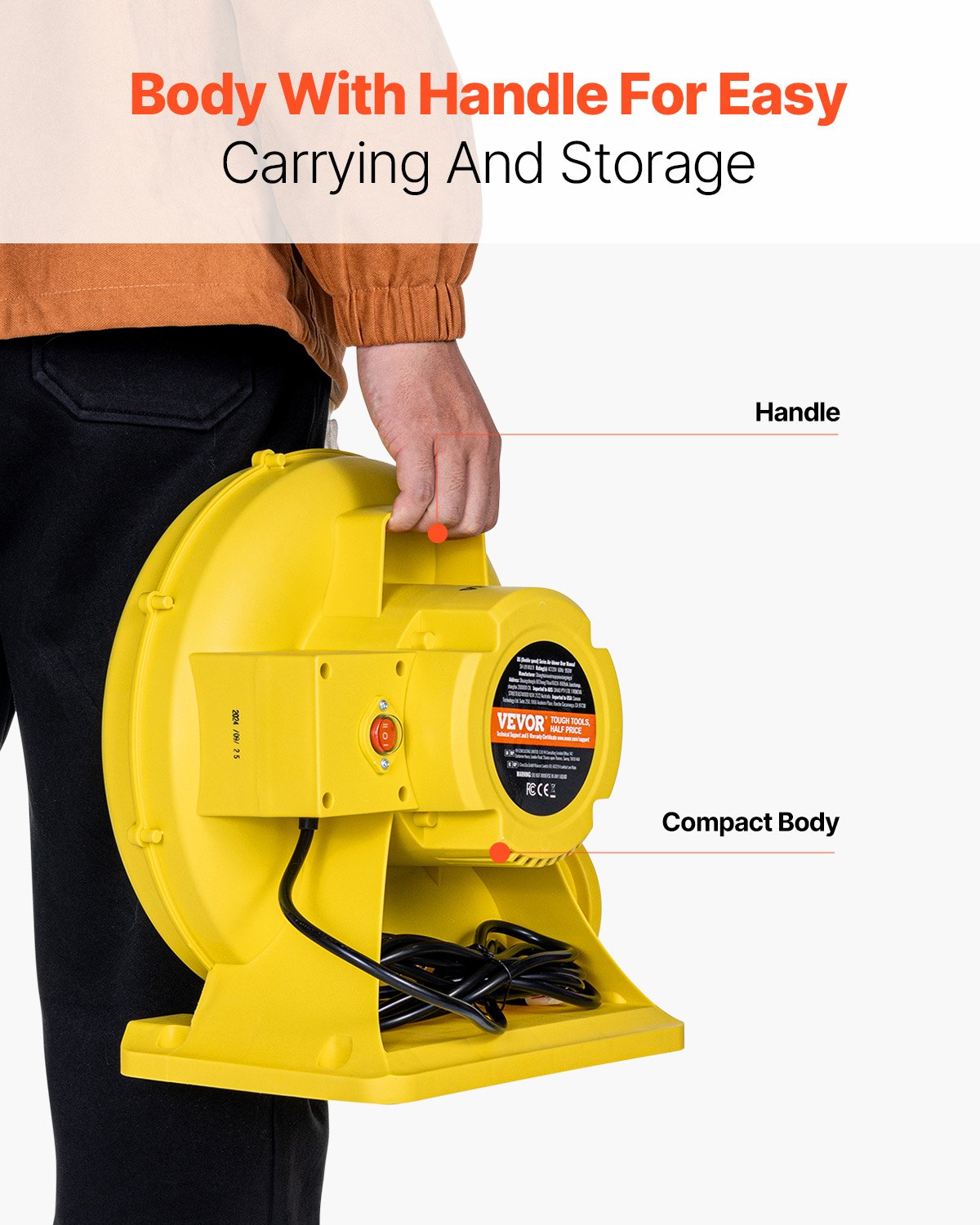 VEVOR Inflatable Bounce House Blower 0.8&1HP 750W for Commercial Bounce House 5