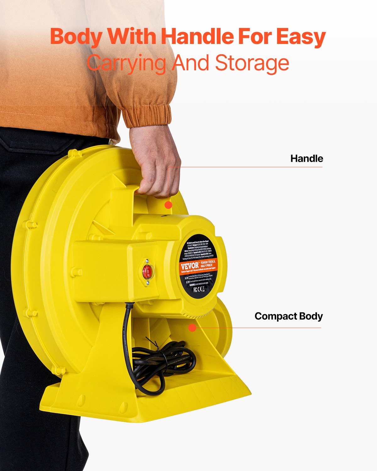 VEVOR Inflatable Bounce House Blower 1.2&1.3HP 950W for Commercial Bounce House 5