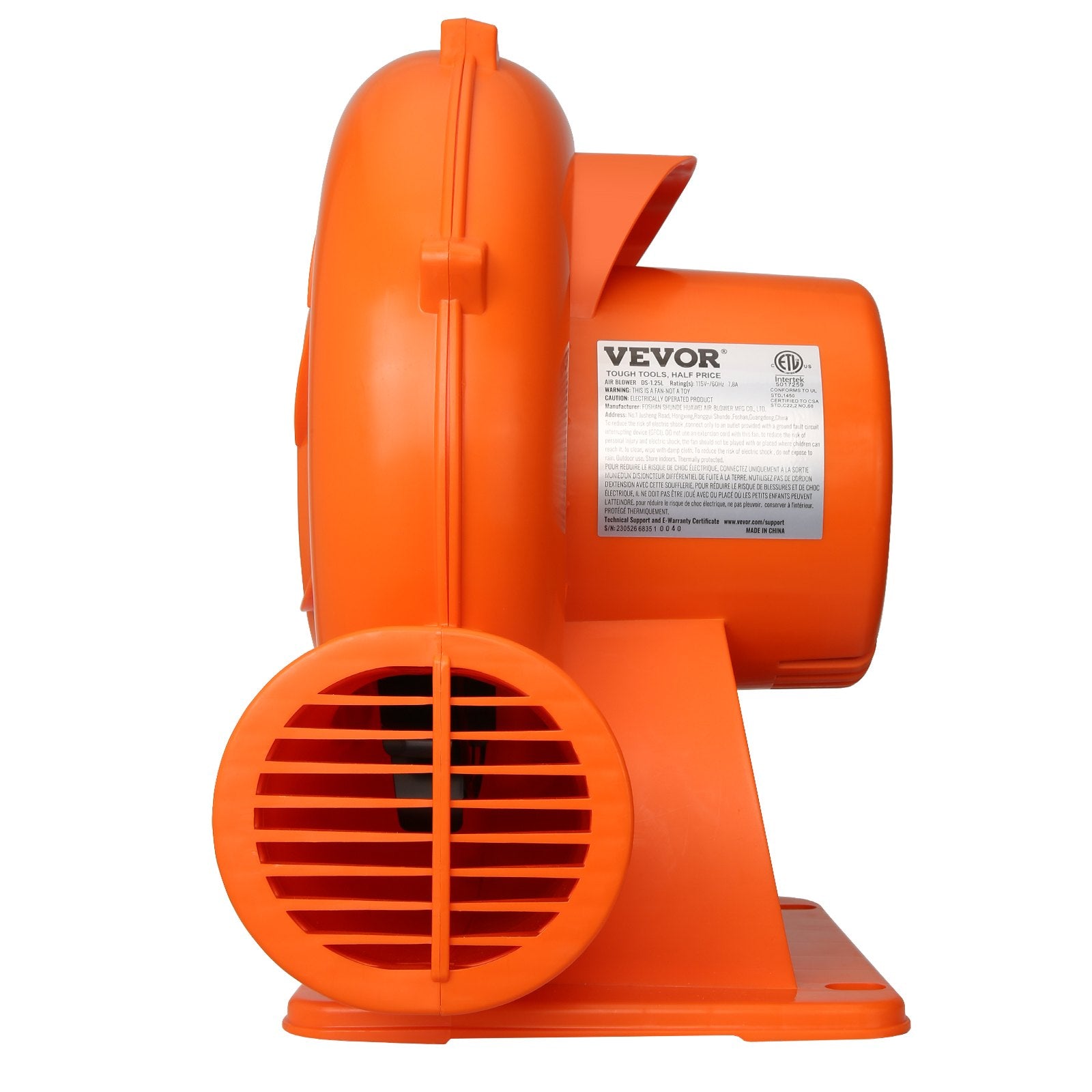 VEVOR Inflatable Bounce House Blower 1 & 1.2 HP 900W Commercial Air Pump Fan 10