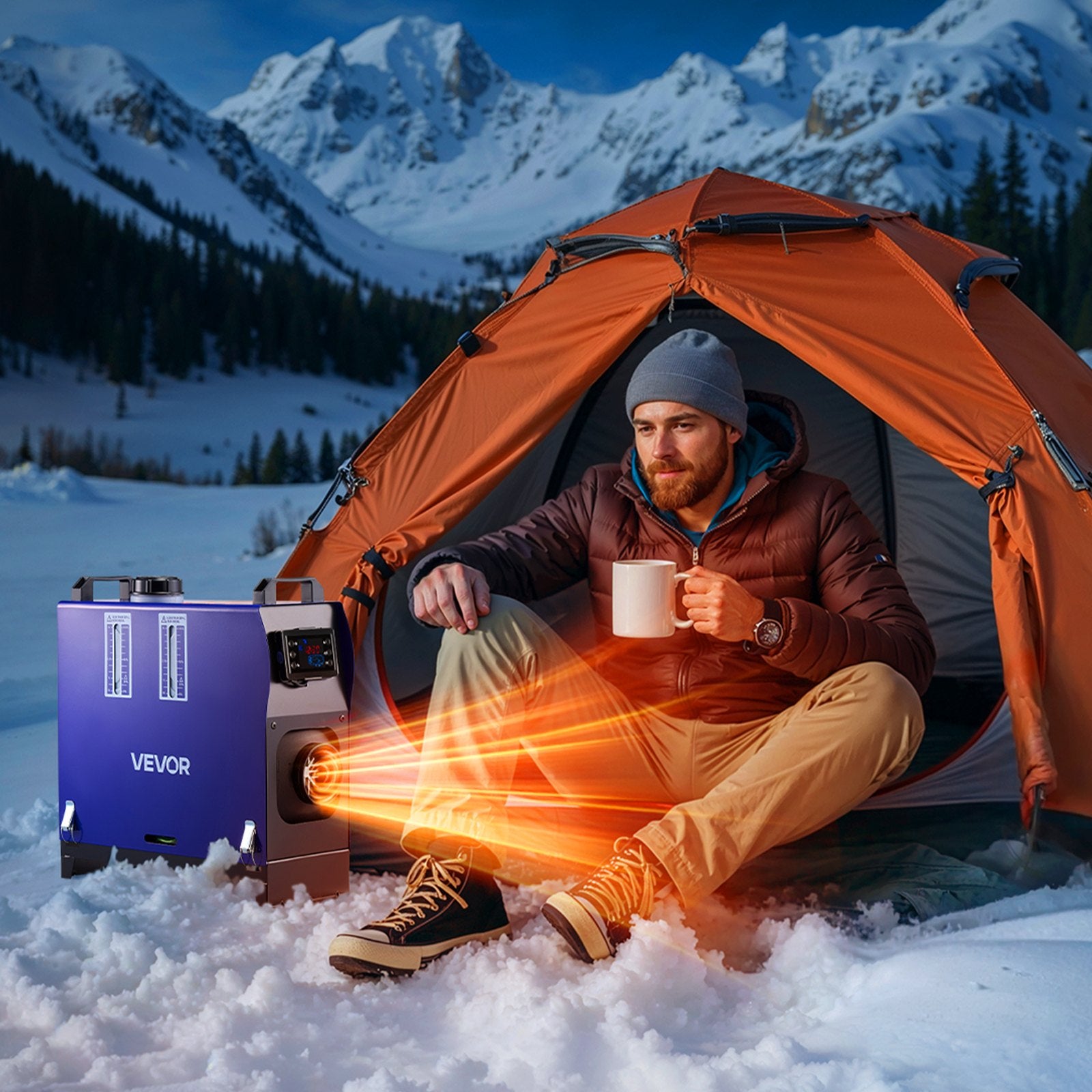 VEVOR Diesel Heater, 8KW, DC 12V/24V, All in One Portable Diesel Air Heater with Remote Control and LCD Screen, Fast Heating Low Noise, 5 L Fuel Tank for Vehicles, Vans, RVs, Campers, and Trucks 8