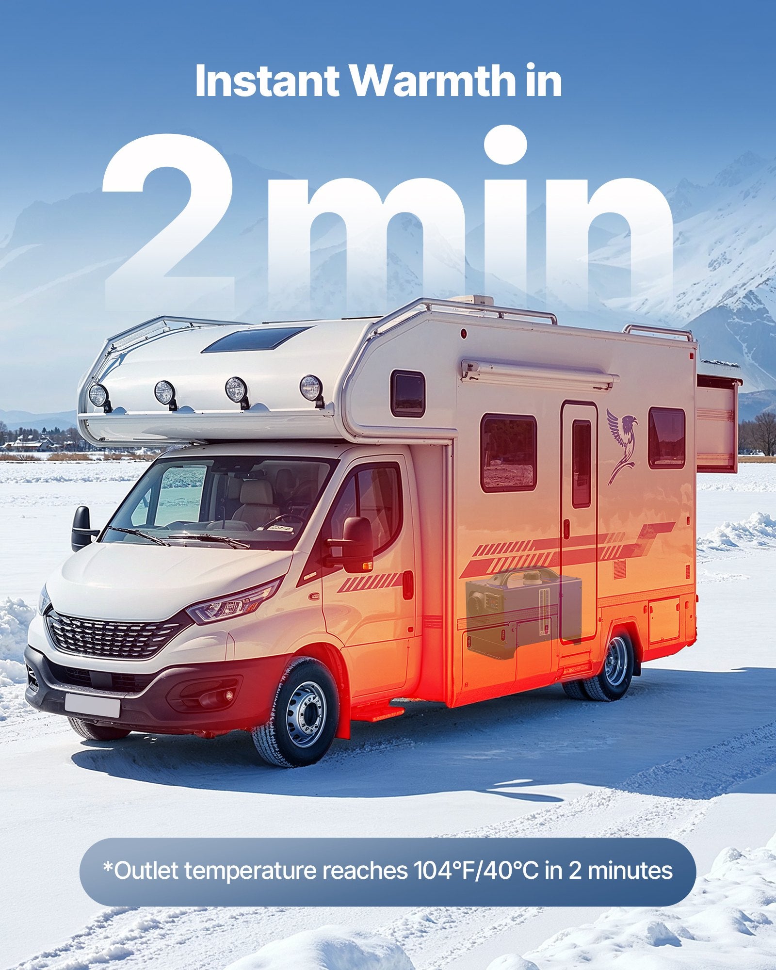 VEVOR Diesel Heater, 8KW, DC 12V/24V, All in One Portable Diesel Air Heater with Remote Control and LCD Display, Fast Heating Low Noise, 5 L Fuel Tank for Vehicles, RVs, Vans, Tractors and Trucks 3