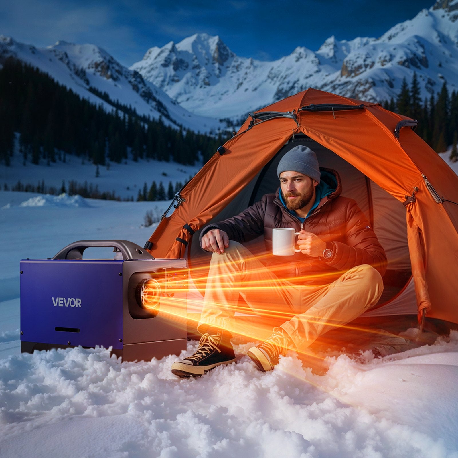 VEVOR Diesel Heater, 8KW, DC 12V/24V, All in One Portable Diesel Air Heater with Remote Control and LCD Display, Fast Heating Low Noise, 5 L Fuel Tank for Vehicles, RVs, Vans, Tractors and Trucks 8