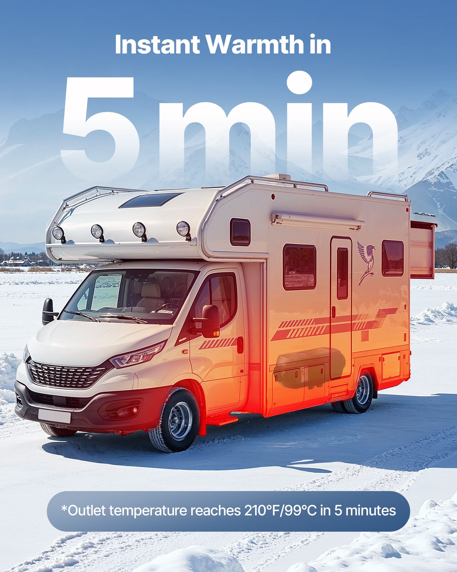 VEVOR Diesel Heater, 8KW, DC 12V/24V, Portable Diesel Air Heater with Remote Control and LCD Screen, Fast Heating Low Noise, 10 L Large Fuel Tank for Vehicles, Vans, RVs, Campers, and Trucks 3