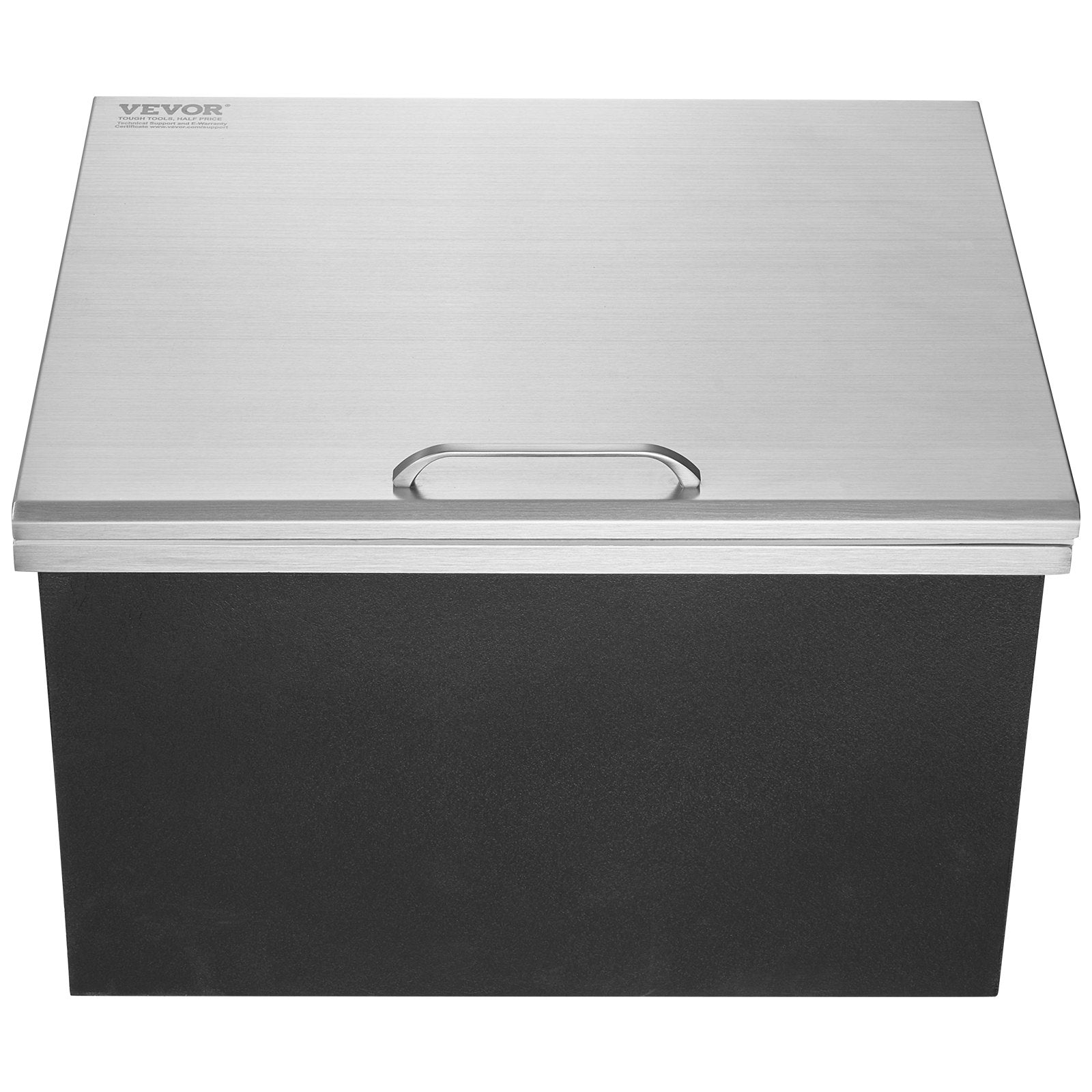 VEVOR Drop in Ice Chest, 28"L x 16"W x 17"H Stainless Steel Ice Cooler, Commercial Ice Bin with Hinged Cover, 40 qt Outdoor Kitchen Ice Bar, Drain-pipe and Drain Plug Included, for Cold Wine Beer 9