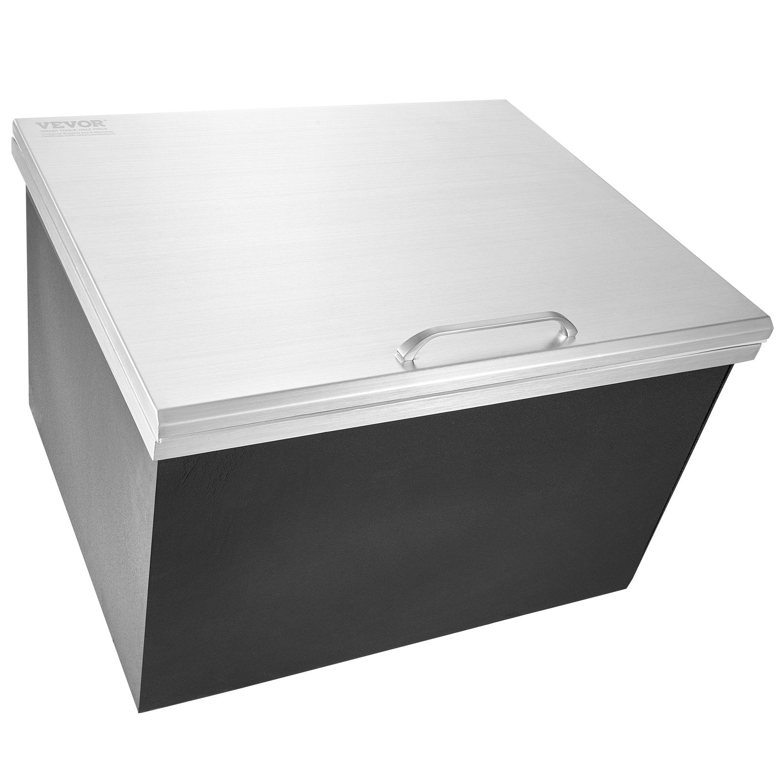 VEVOR Drop in Ice Chest, 28"L x 16"W x 17"H Stainless Steel Ice Cooler, Commercial Ice Bin with Hinged Cover, 40 qt Outdoor Kitchen Ice Bar, Drain-pipe and Drain Plug Included, for Cold Wine Beer 10