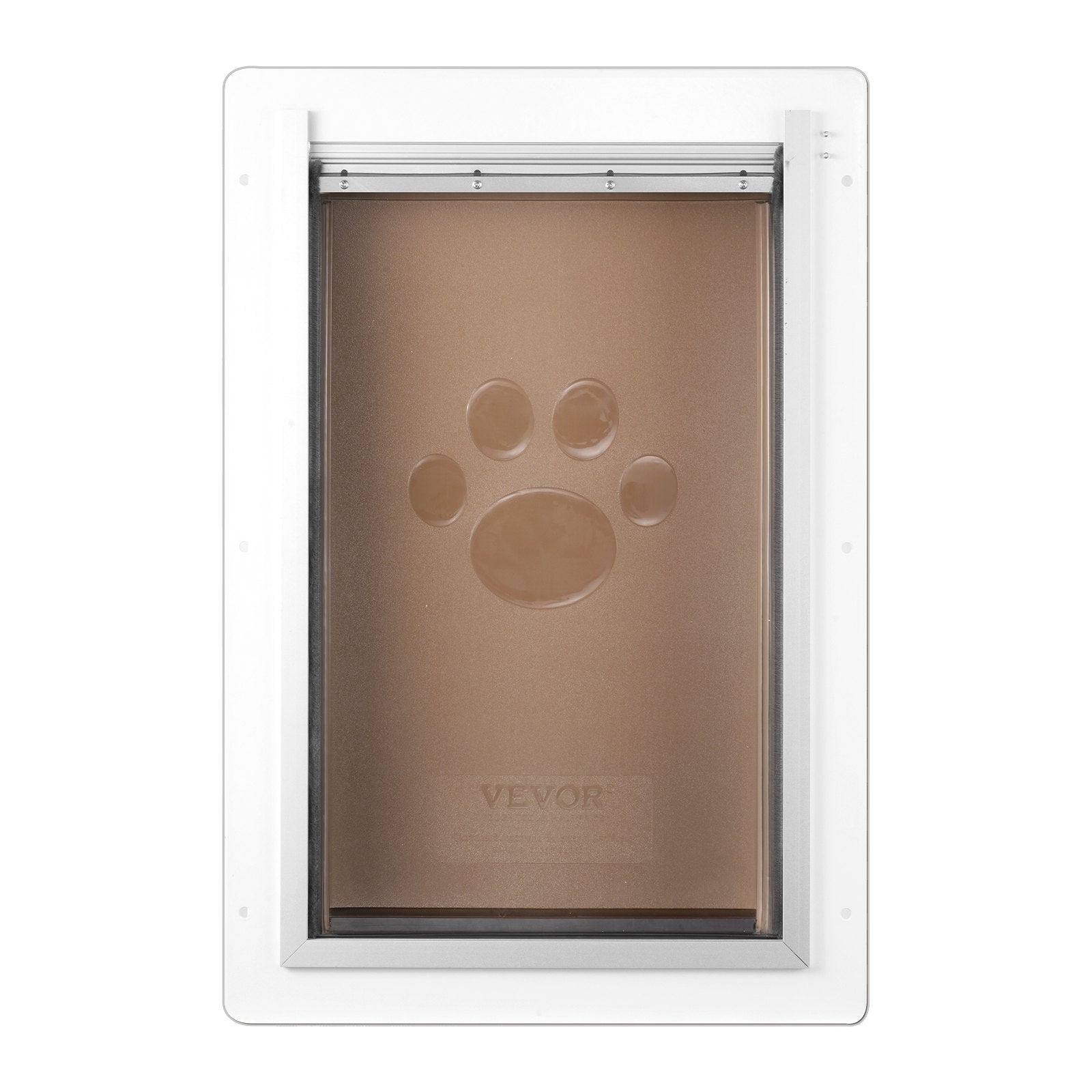 VEVOR Pet Door, 31.2 x 43.5 cm Metal Frame with Lock and 3-Flap System, Weatherproof Doggy Door, Easy to Install in Interior or Exterior Walls, Pet Door Suitable for Cat Doggie Kitties (White-Medium) 11