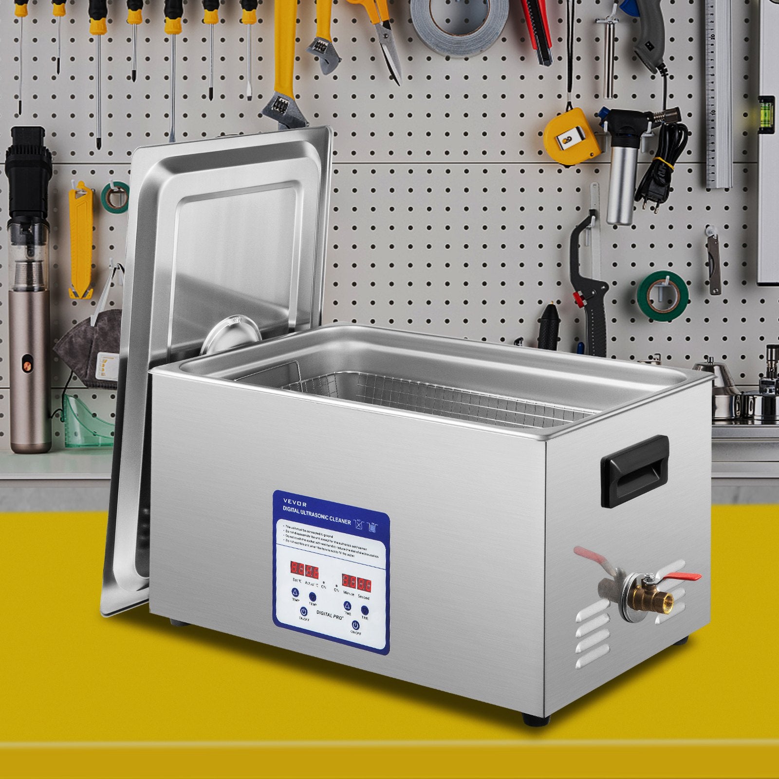 VEVOR Digital Ultrasonic Cleaner 30L Ultrasonic Cleaning Machine 40kHz Sonic Cleaner Machine 316 & 304 Stainless Steel Ultrasonic Cleaner Machine with Heater & Timer for Cleaning Jewelry Glasses Watch 8