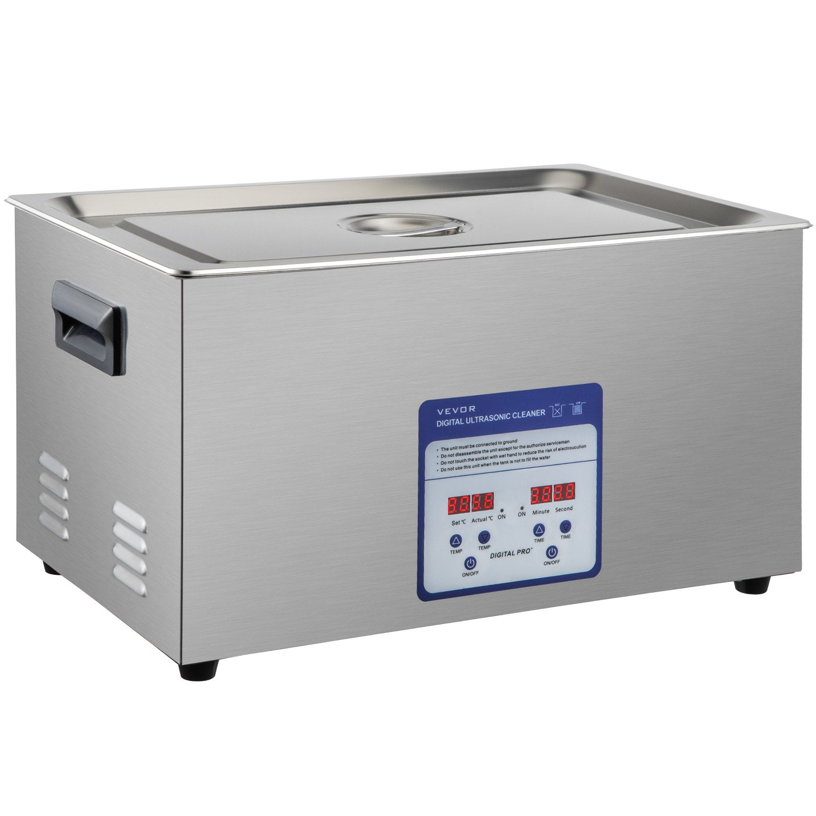 VEVOR Digital Ultrasonic Cleaner 30L Ultrasonic Cleaning Machine 40kHz Sonic Cleaner Machine 316 & 304 Stainless Steel Ultrasonic Cleaner Machine with Heater & Timer for Cleaning Jewelry Glasses Watch 10
