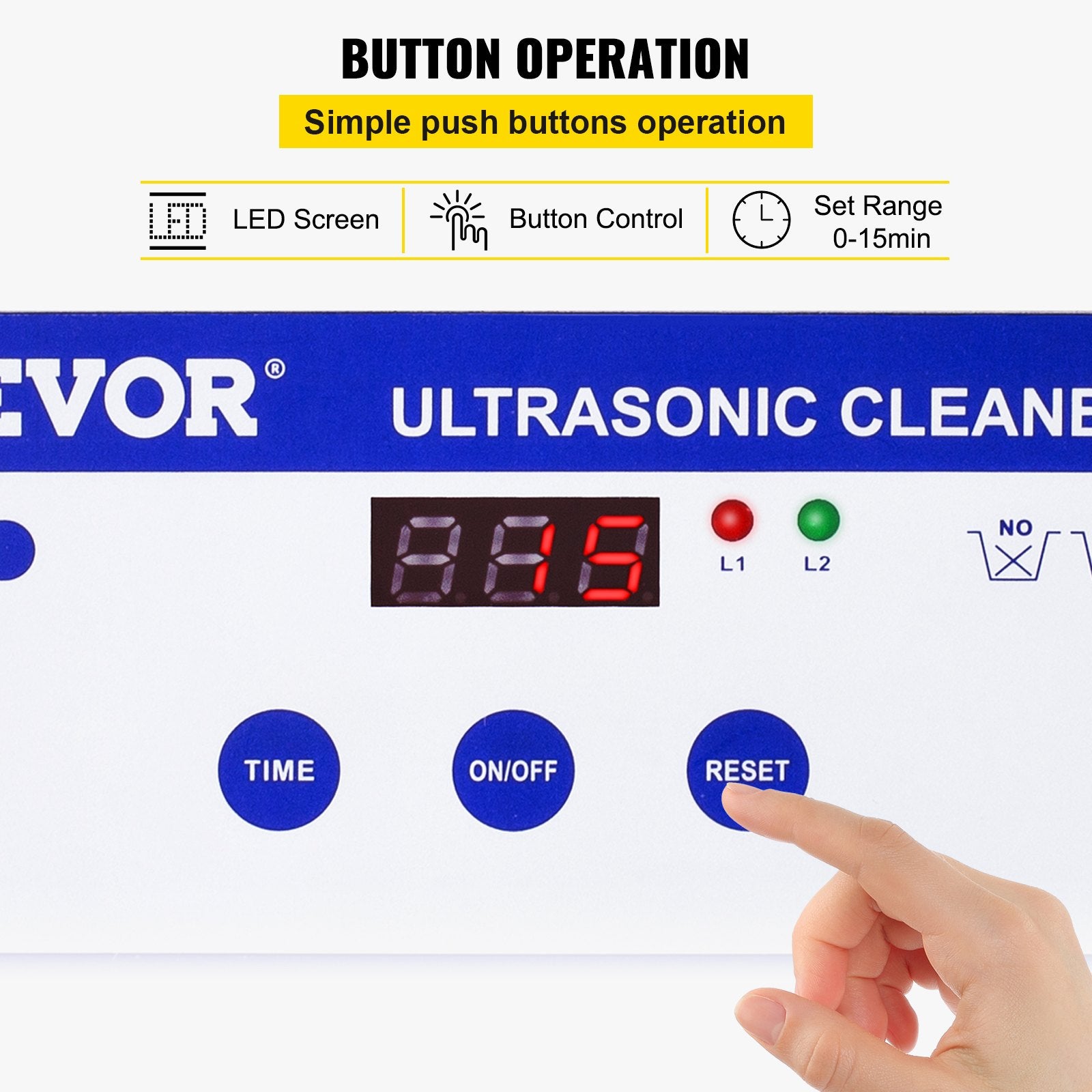 VEVOR 0.8L Professional Ultrasonic Cleaner 304 Stainless Steel Digital Lab Ultrasonic Cleaner with Timer for Jewelry Watch Glasses Circuit Board Dentures Small Parts Dental Instrument (0.8L) 4