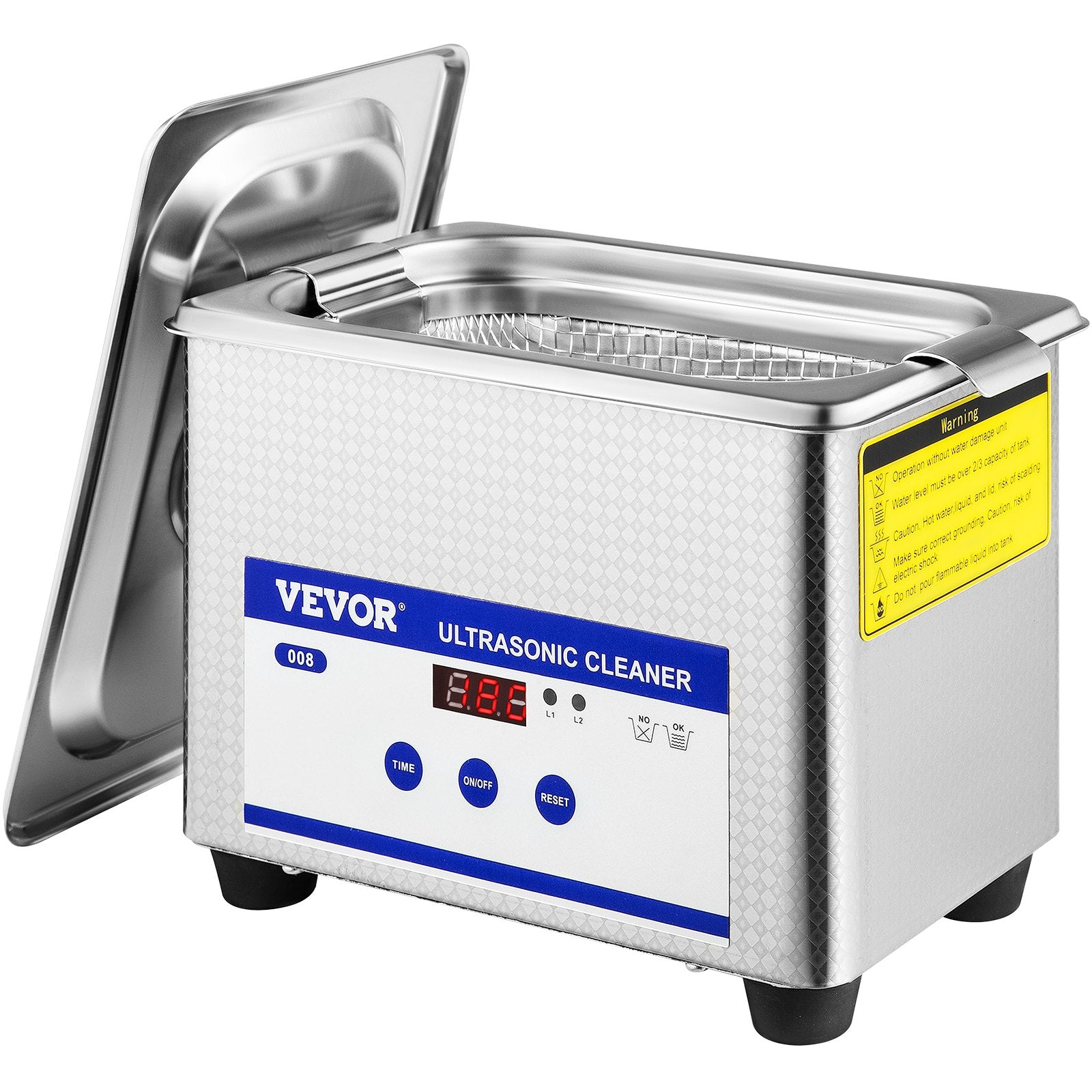 VEVOR 0.8L Professional Ultrasonic Cleaner 304 Stainless Steel Digital Lab Ultrasonic Cleaner with Timer for Jewelry Watch Glasses Circuit Board Dentures Small Parts Dental Instrument (0.8L) 11