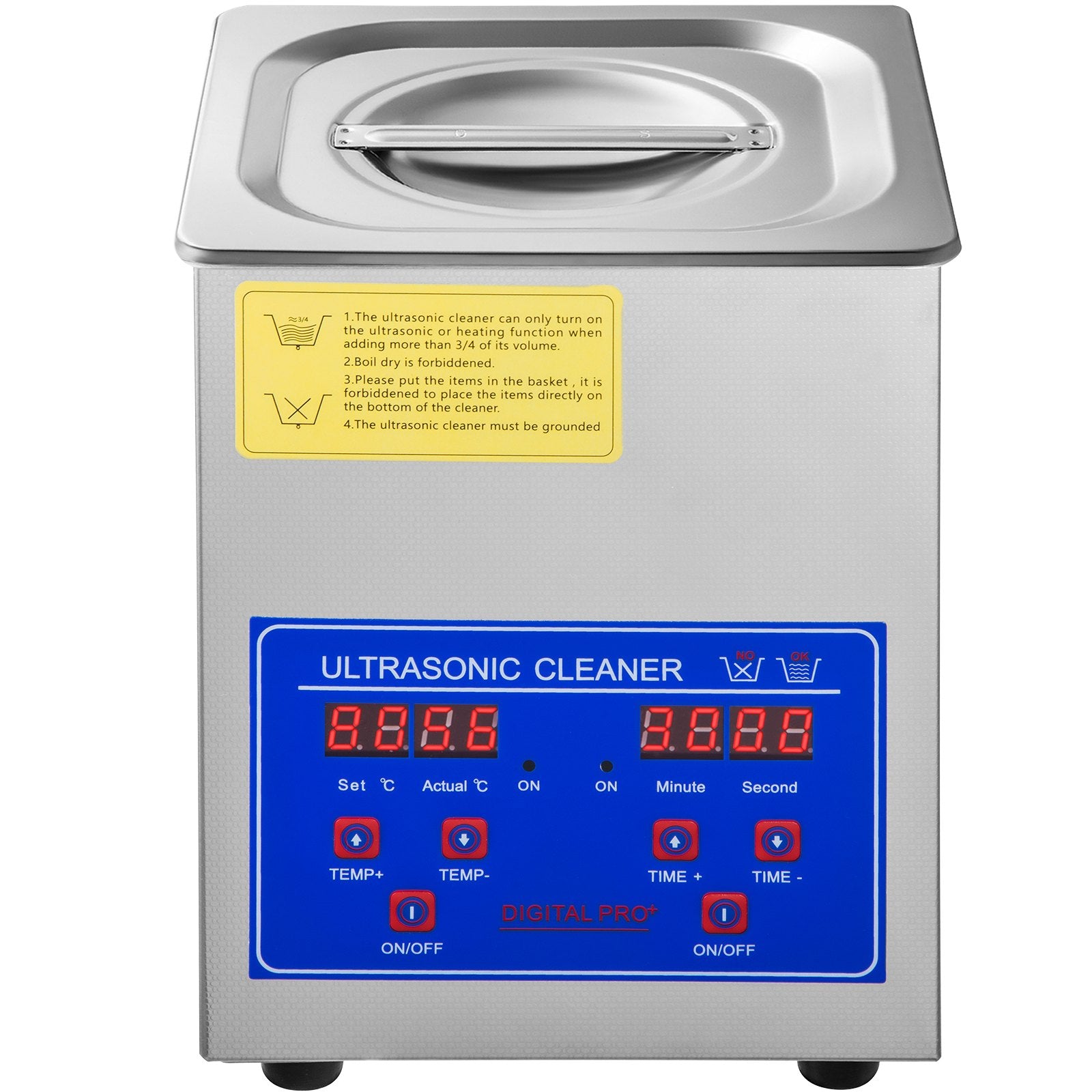 Vevor Ultrasonic Cleaner 1.3 L Ultrasonic Parts Cleaner with Heater Timer, 10