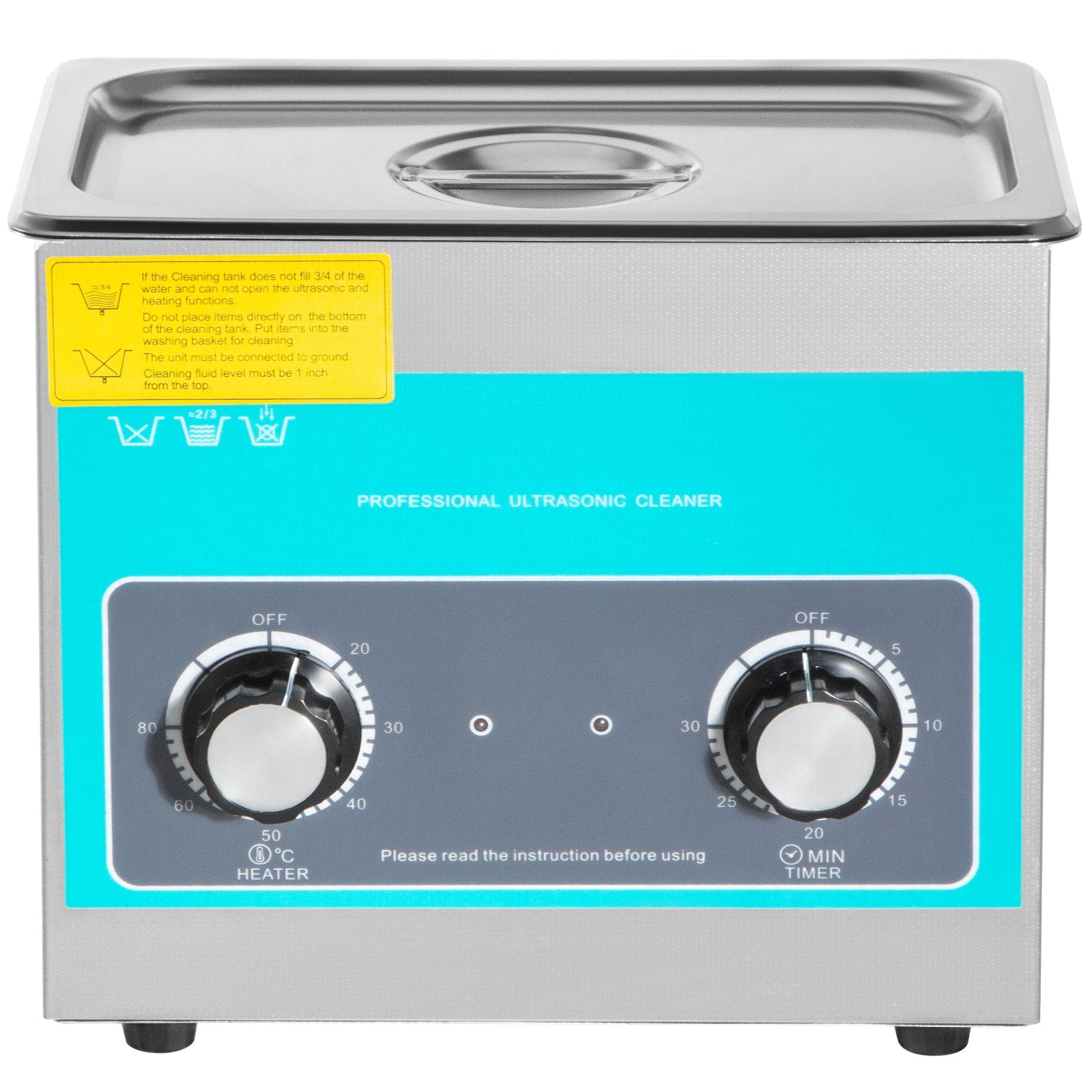 VEVOR Knob Ultrasonic Cleaner 3L 40kHz Ultrasonic Cleaning Machine Knob Control Sonic Cleaner 304 Stainless Steel Ultrasonic Cleaner Machine with Heater & Timer for Cleaning Jewelry Eyeglasses Watches 9