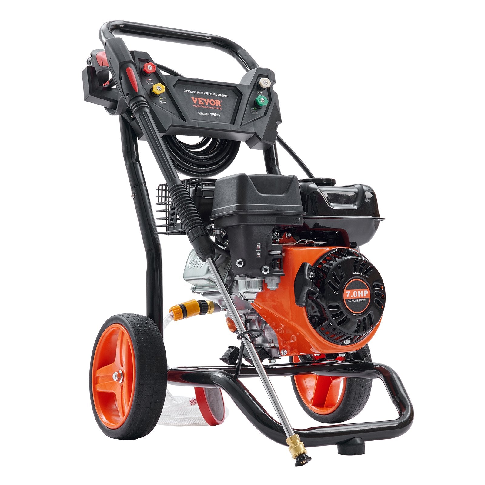 VEVOR Gas Pressure Washer Gas Powered Washer 3400 PSI 2.6 GPM 210cc 5 Nozzles 9