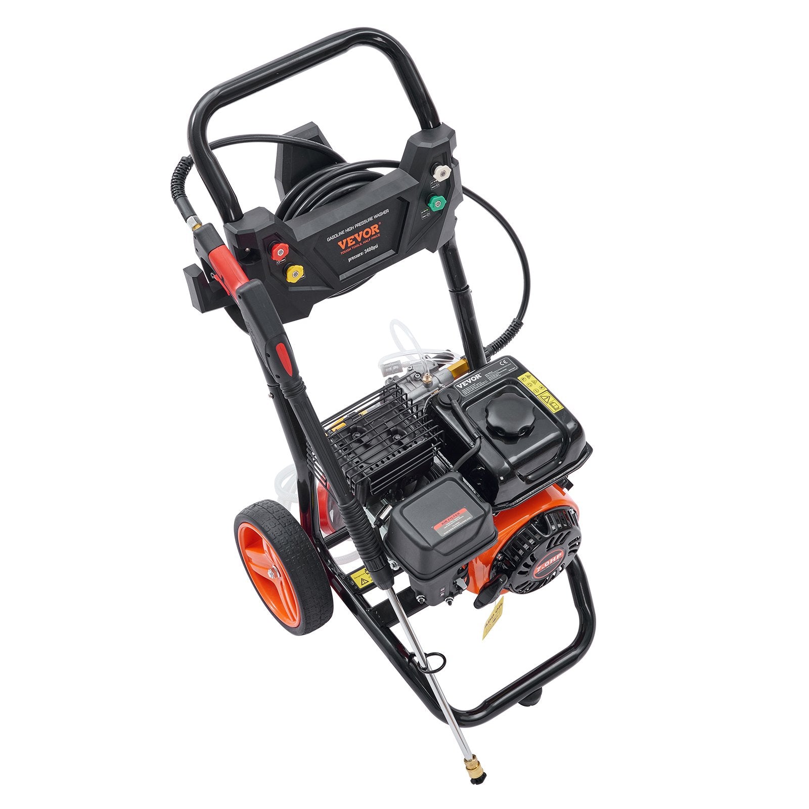 VEVOR Gas Pressure Washer Gas Powered Washer 3400 PSI 2.6 GPM 210cc 5 Nozzles 10
