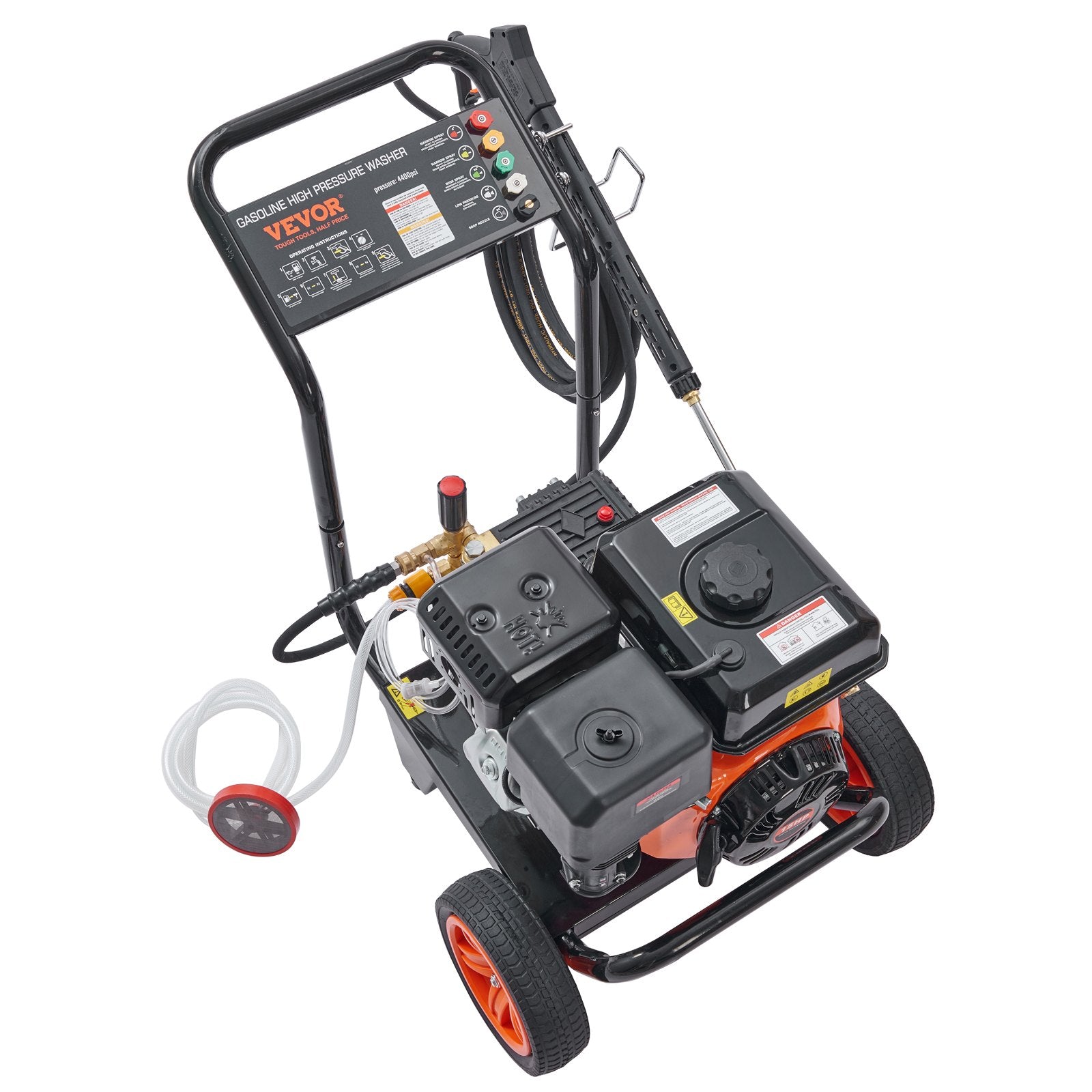 VEVOR Gas Pressure Washer Gas Powered Washer 4400 PSI 4.0 GPM 390cc 5 Nozzles 9