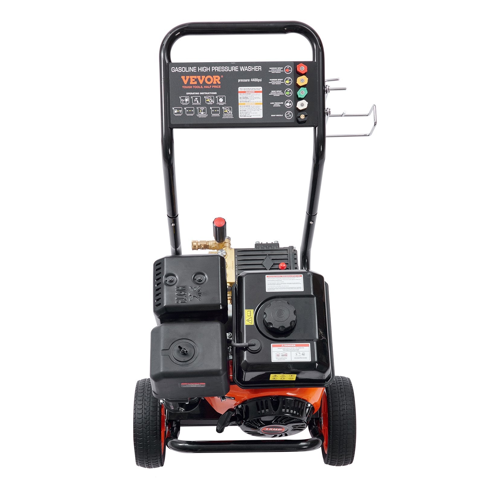 VEVOR Gas Pressure Washer Gas Powered Washer 4400 PSI 4.0 GPM 390cc 5 Nozzles 10