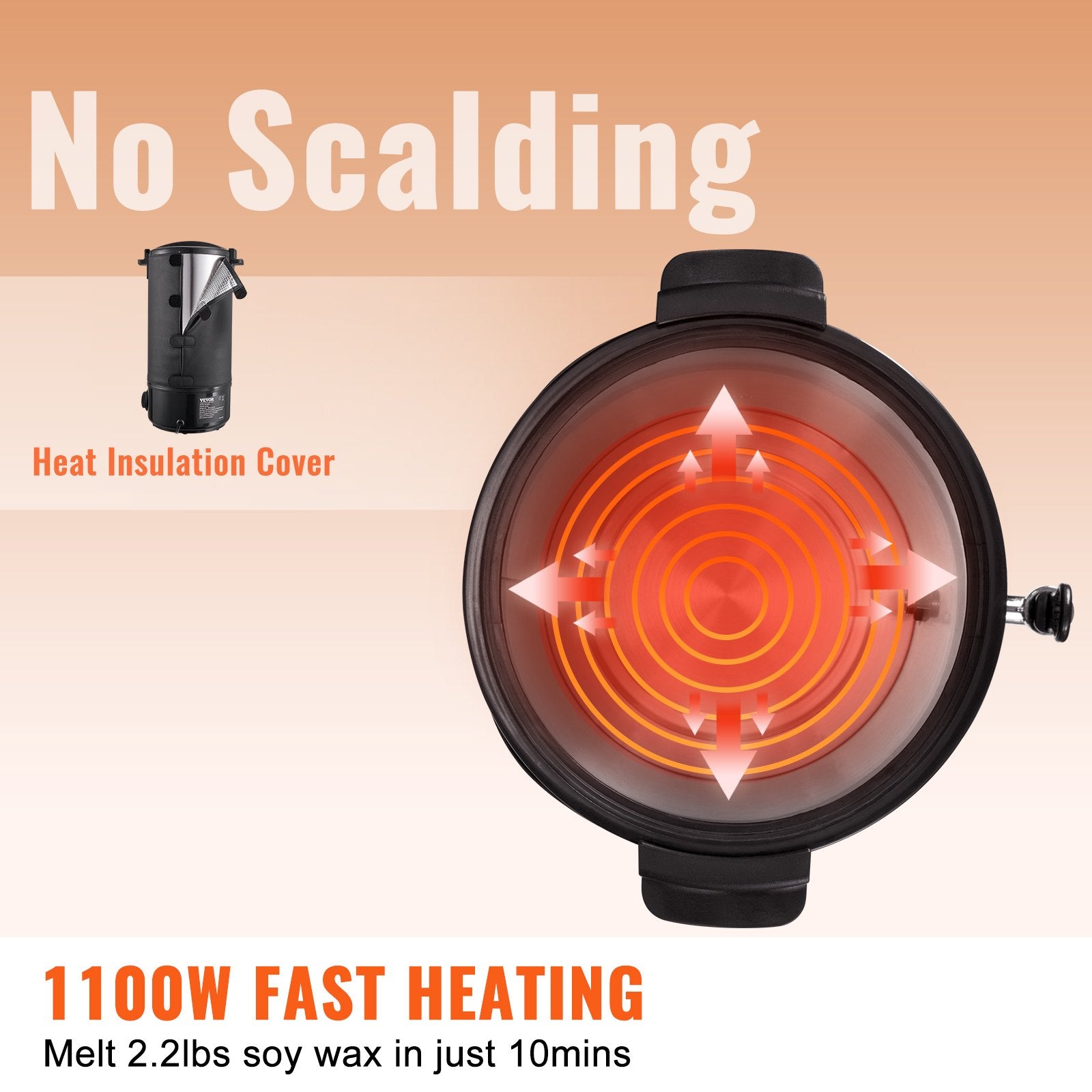 VEVOR Wax Melter for Candle Making 10Liter Electric Pot Commercial or Home Use 4