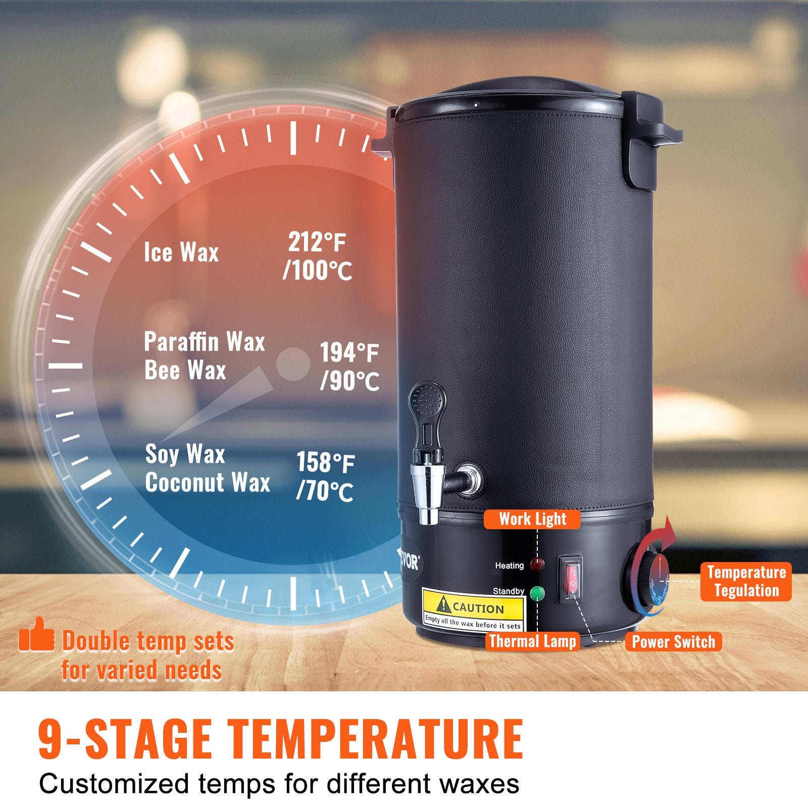 VEVOR Wax Melter for Candle Making 10Liter Electric Pot Commercial or Home Use 5