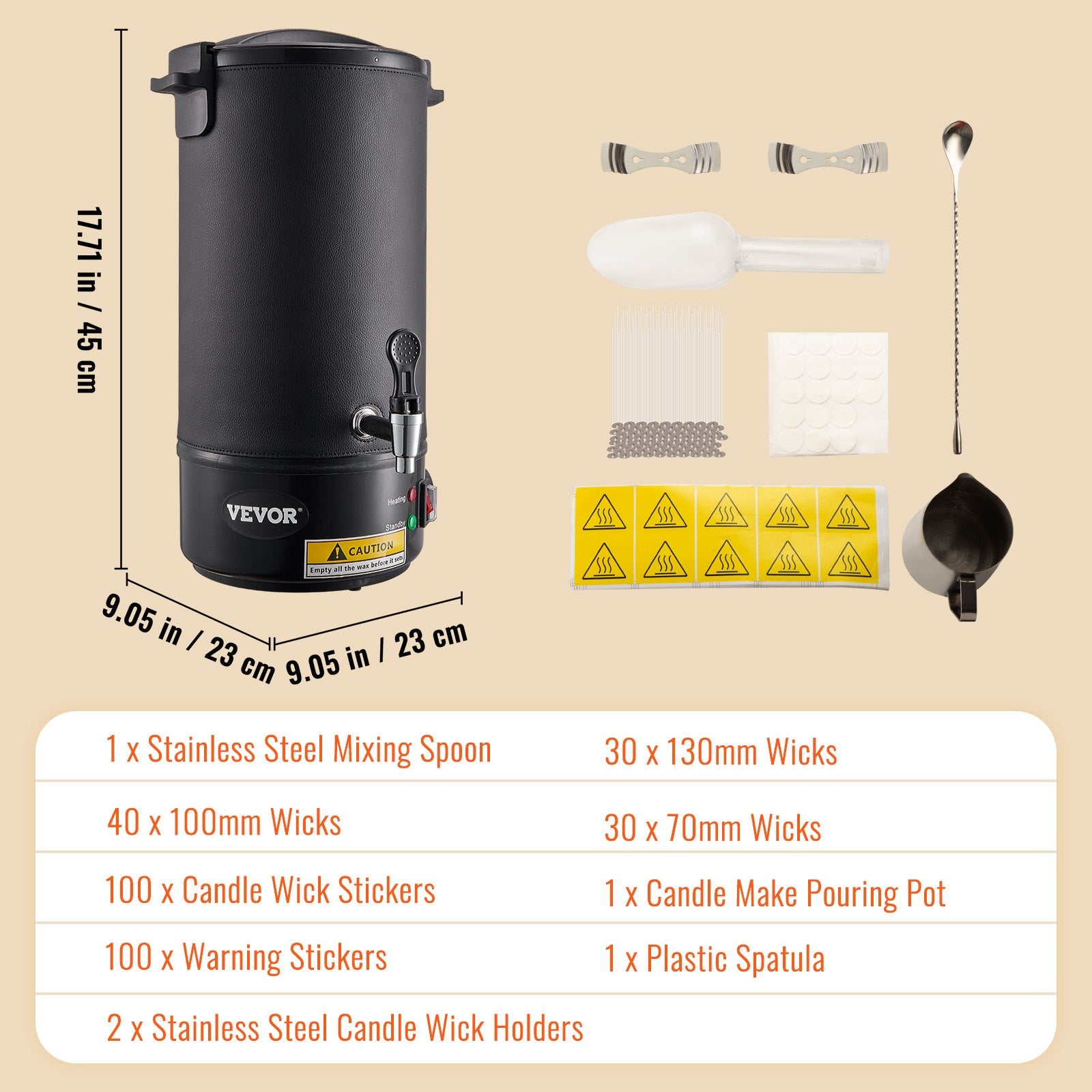 VEVOR Wax Melter for Candle Making 10Liter Electric Pot Commercial or Home Use 7