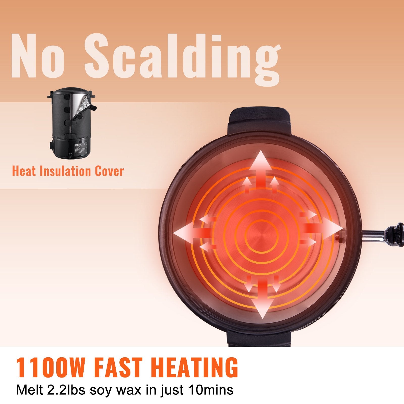 VEVOR Wax Melter for Candle Making 6.5Liter Electric Pot Commercial or Home Use 4