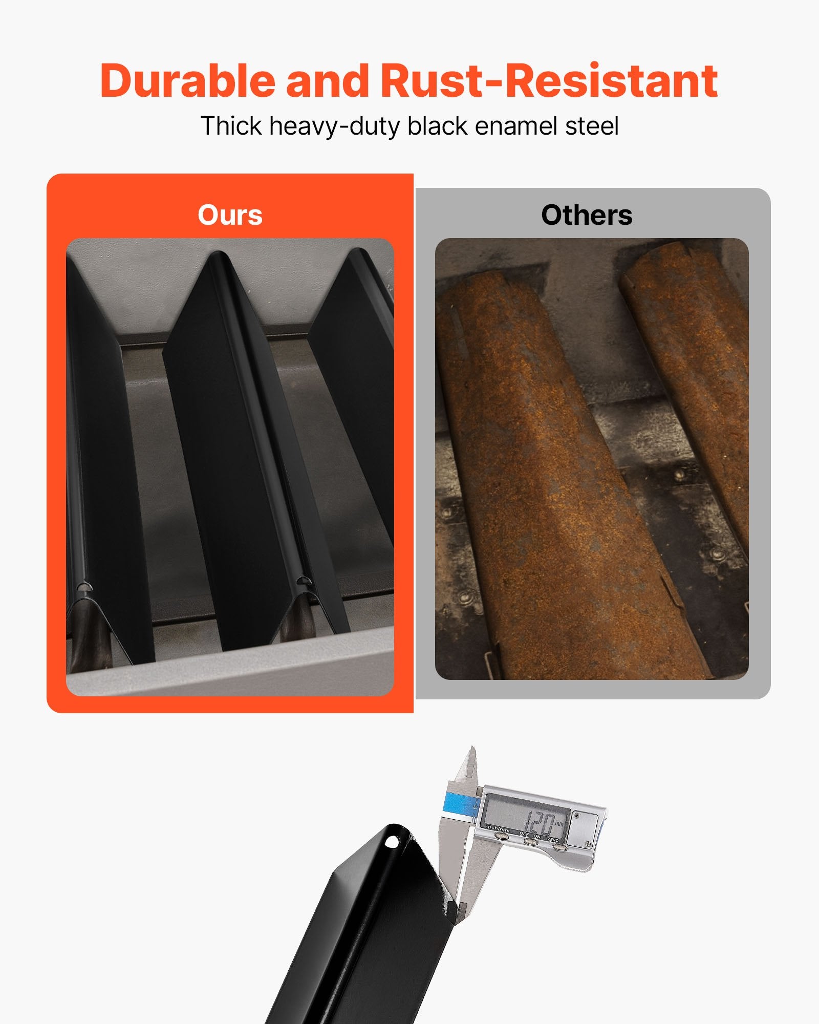 VEVOR Flavorizer Bars, 39cm Grill Replacement Part, for Weber Spirit I & II 300 Series Grills, Including Spirit E-310, ll S-310, ll E-320, Porcelain-enameled Steel Thicker Heat Plate, 5 Pack 4