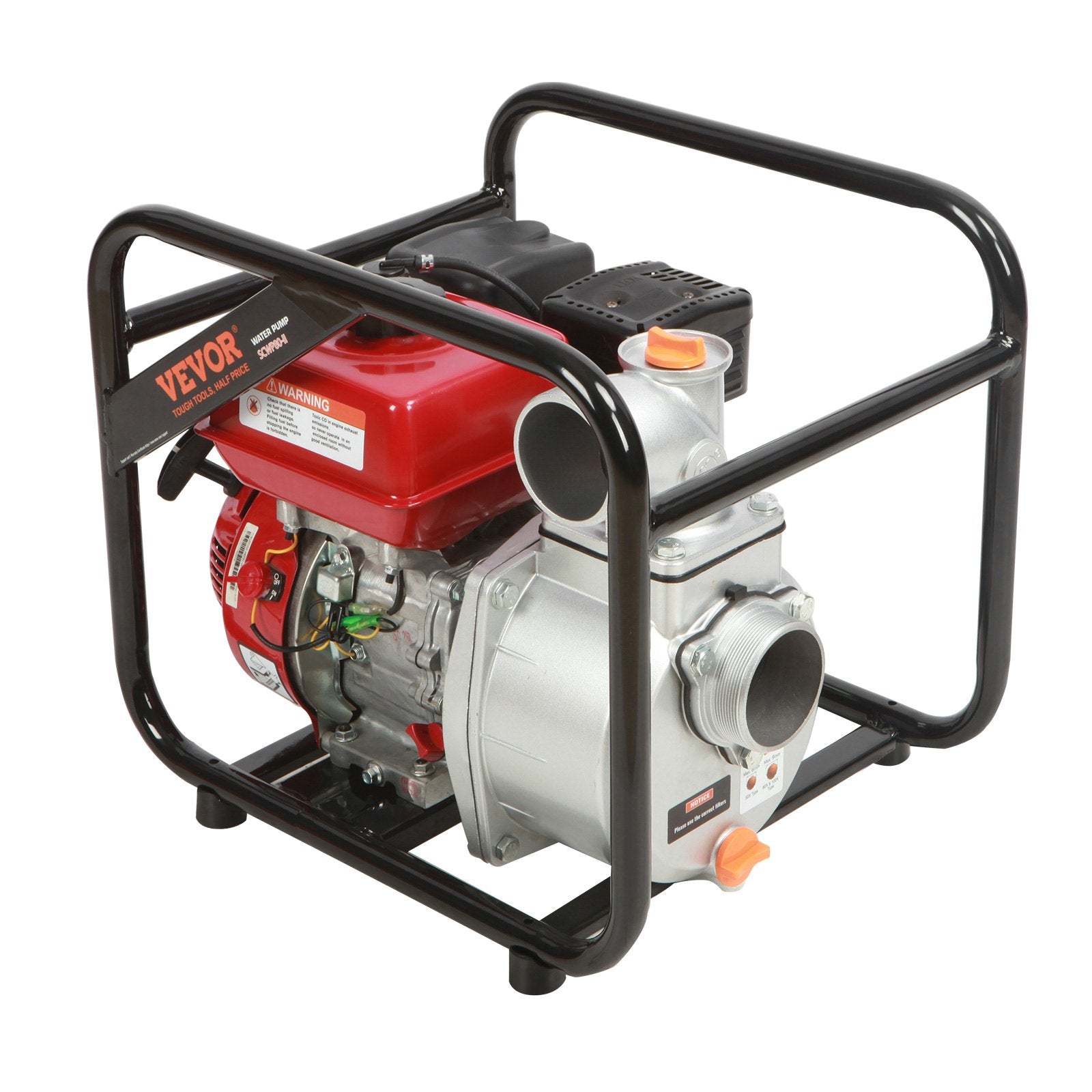 VEVOR Gasoline Engine Water Pump, 80 mm, 7HP 265 GPM, 43 m Lift, 7 m Suction, 4-Stroke Gas Powered Trash Water Transfer Pump Portable High Pressure with 25ft Hose for Irrigation Pool, EPA Certified 10