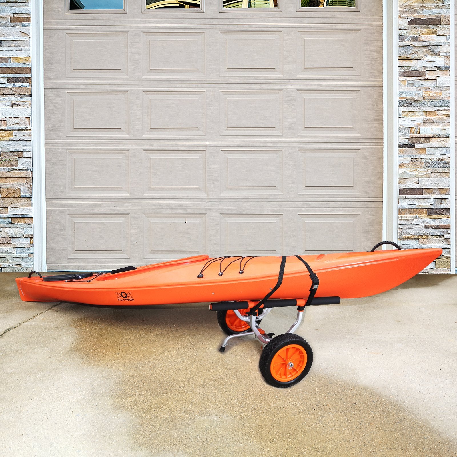 VEVOR Adjustable Kayak Cart Canoe Boat Carrier 450lbs Load with 12'' Solid Tires 8