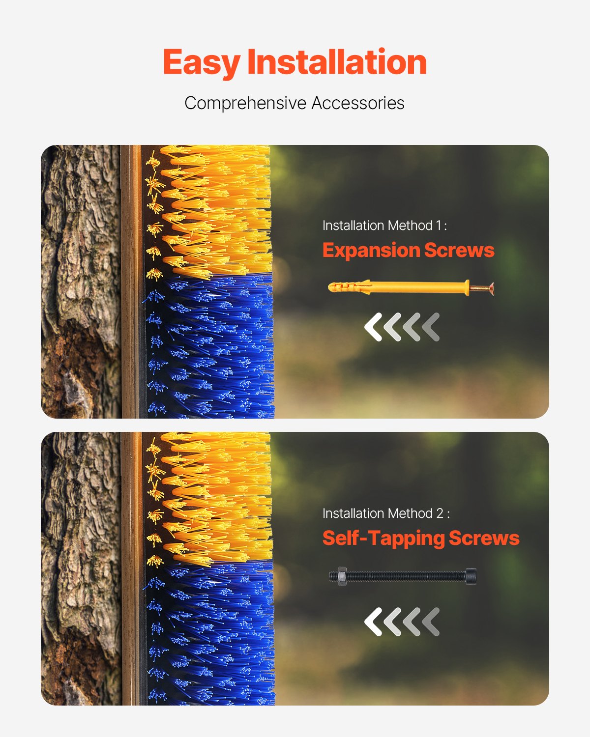 VEVOR Livestock Scratching Brush, Horse Brush with 2 Screws, 20  x 7.5 in Cow Scratcher, for Back Itch Relief & Keep Cleaning, Grooming & Scratching Post Brush for Horse, Pig, Cattle Supplies 5