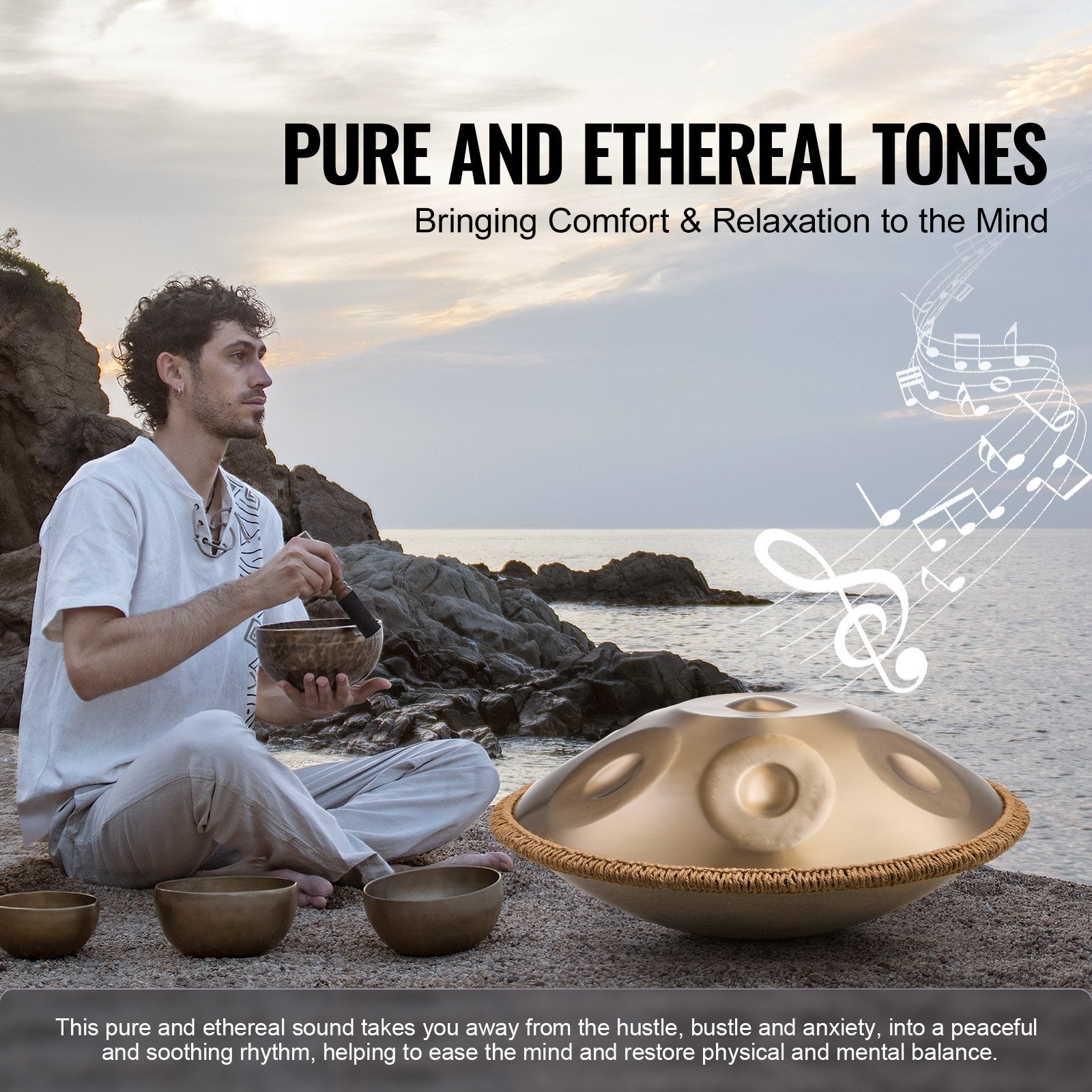 VEVOR Handpan Drum 22 in 9 Notes D Minor Steel Hand Drum with Mallets for Adult 3