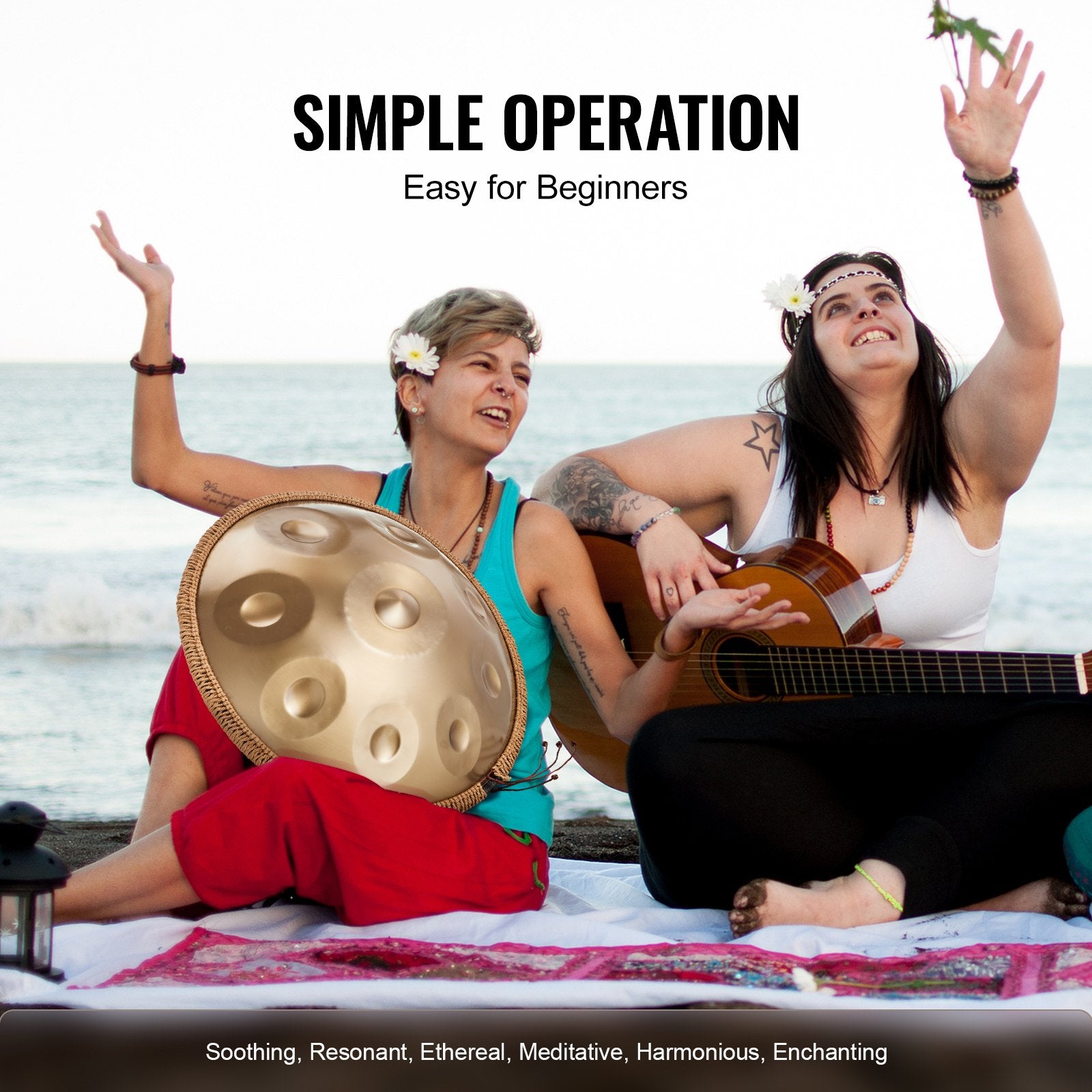 VEVOR Handpan Drum 22 in 9 Notes D Minor Steel Hand Drum with Mallets for Adult 6