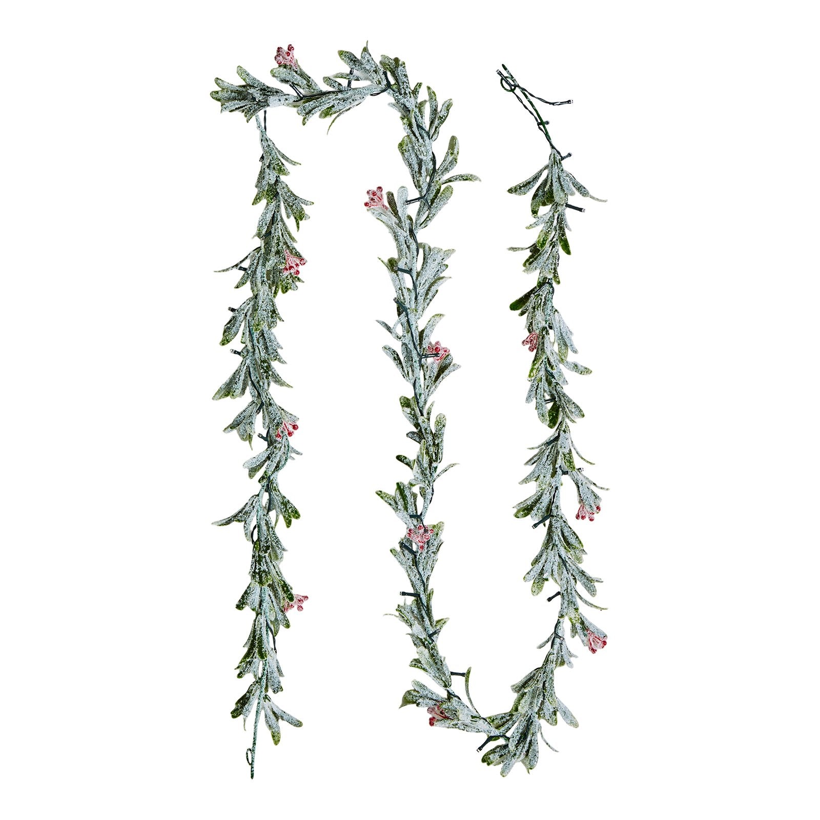 VEVOR Christmas Garland, 2750 mm Realistic Greenery Decorated with Vines, Olive Leaves, and Berries, Evergreen Faux Garlands with Light String for Indoor Outdoor Xmas Decoration on Mantel Fireplace
