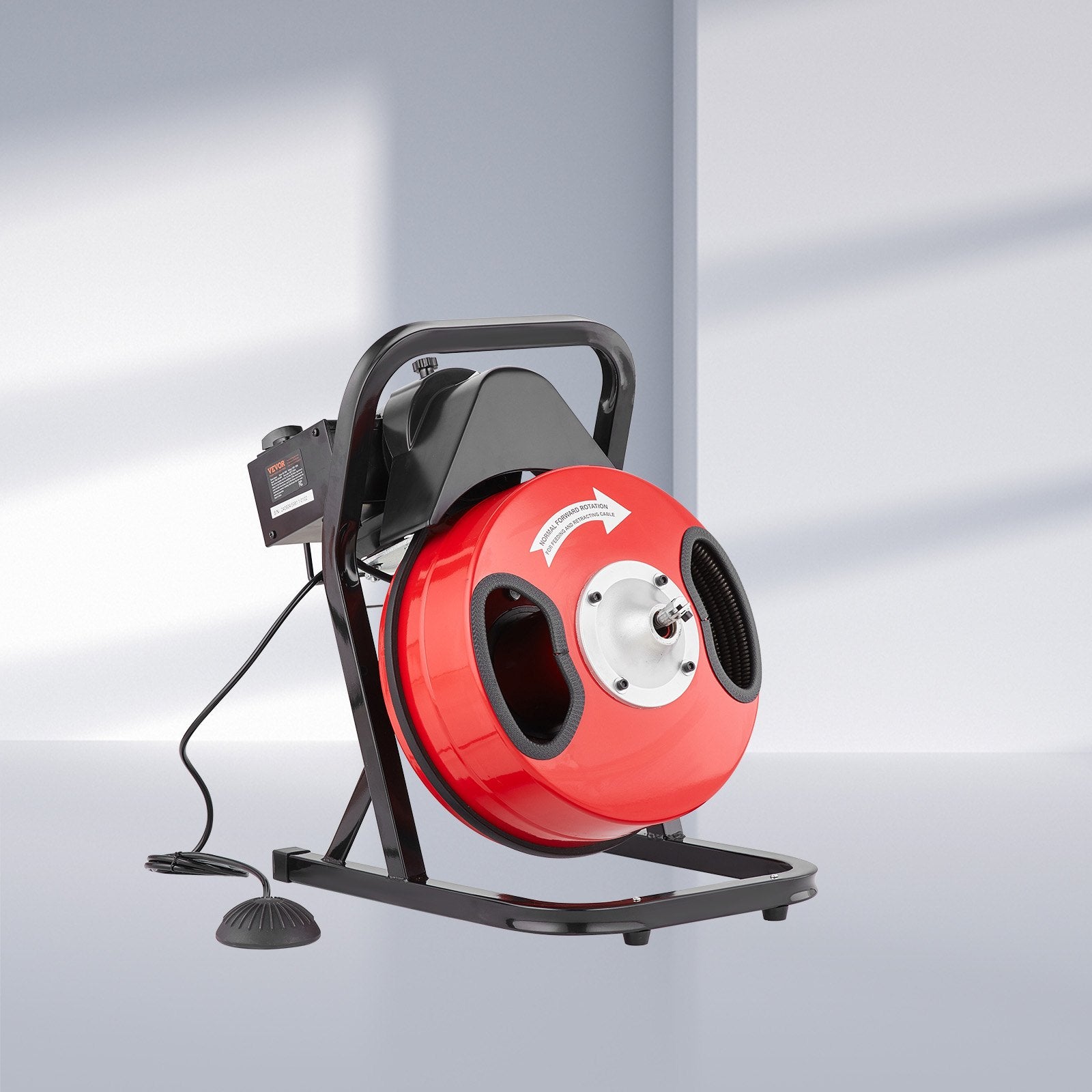 VEVOR Drain Cleaner Machine 50FT x 1/2Inch Manual Feed Snake Auger with 4 Cutter 8