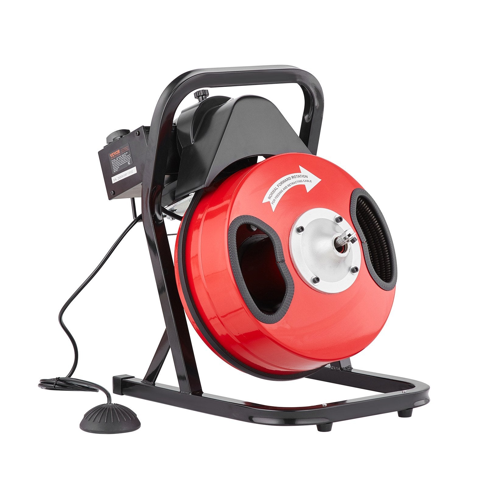 VEVOR Drain Cleaner Machine 50FT x 1/2Inch Manual Feed Snake Auger with 4 Cutter 10