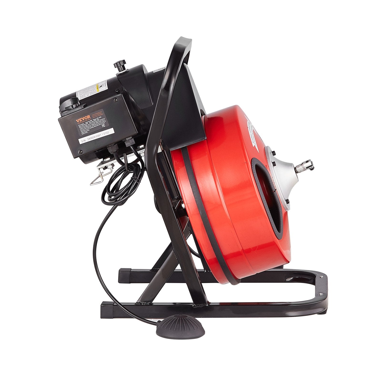 VEVOR Drain Cleaner Machine 50FT x 1/2Inch Manual Feed Snake Auger with 4 Cutter 11