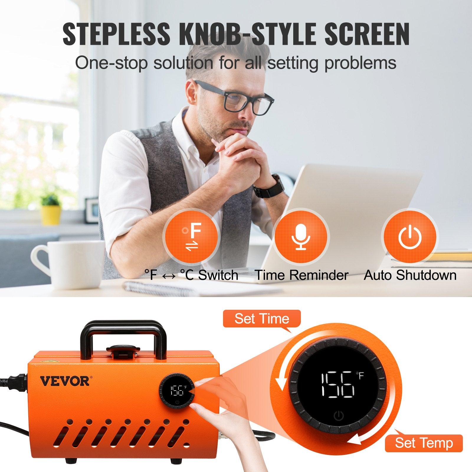 VEVOR Mug Heat Press, 30oz Tumbler Heat Press Machine, Sublimation Transfer 11-15oz 16-25oz 30oz Straight Skinny Tumblers, Cup Heat Press with Heat-resist Gloves & Tape, DIY Ceramic Mugs Cups Glasses 4