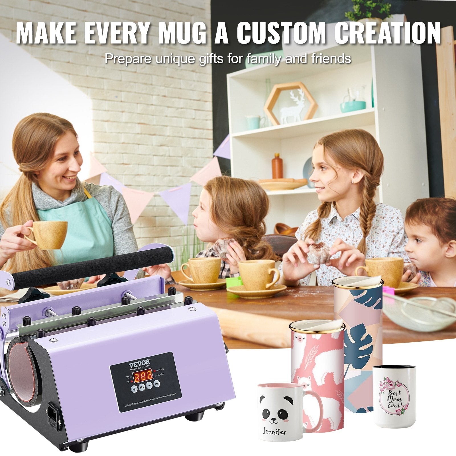 VEVOR Tumbler Heat Press Machine 11-30oz Mug Press Sublimation Tumblers Purple 6