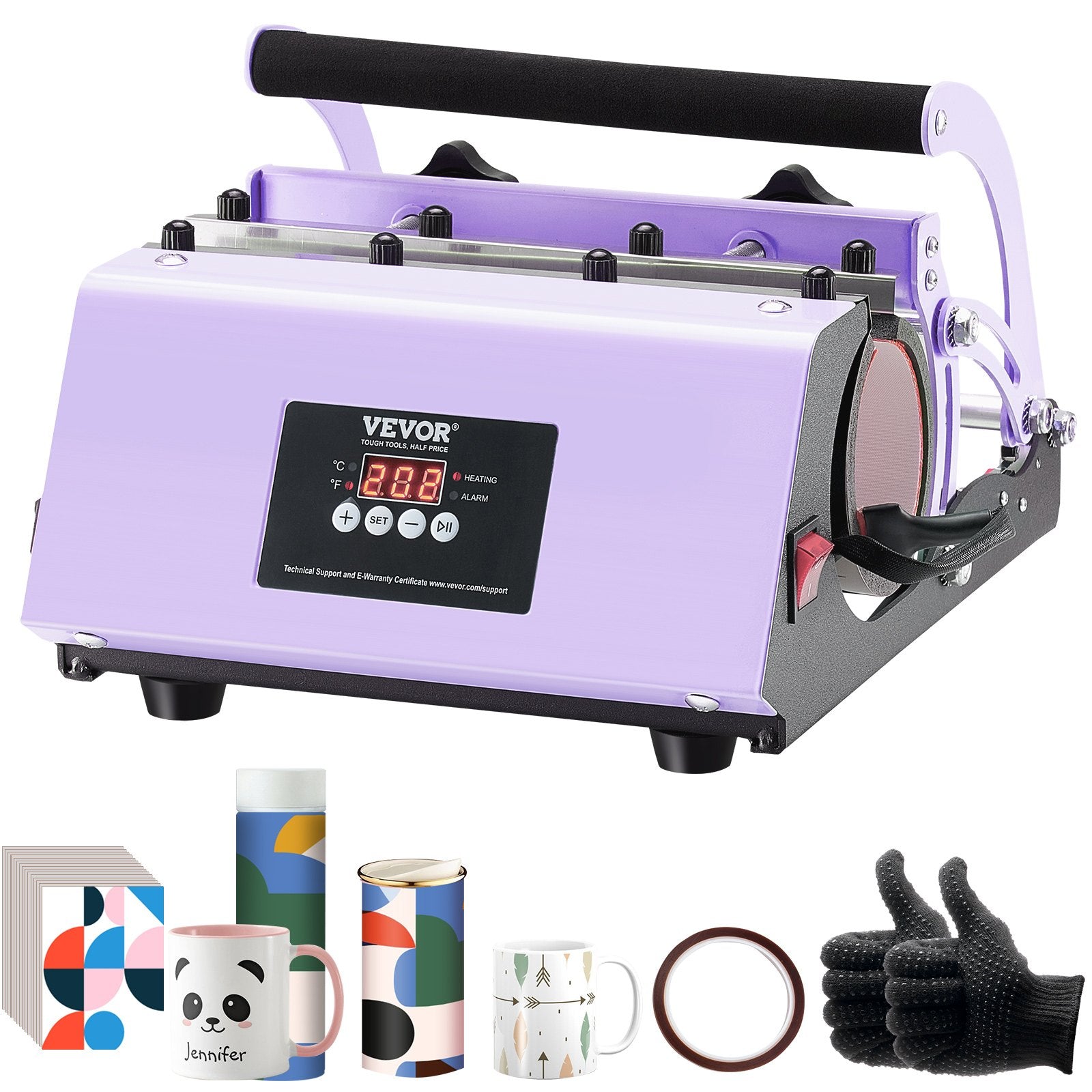 VEVOR Tumbler Heat Press Machine 11-30oz Mug Press Sublimation Tumblers Purple 8