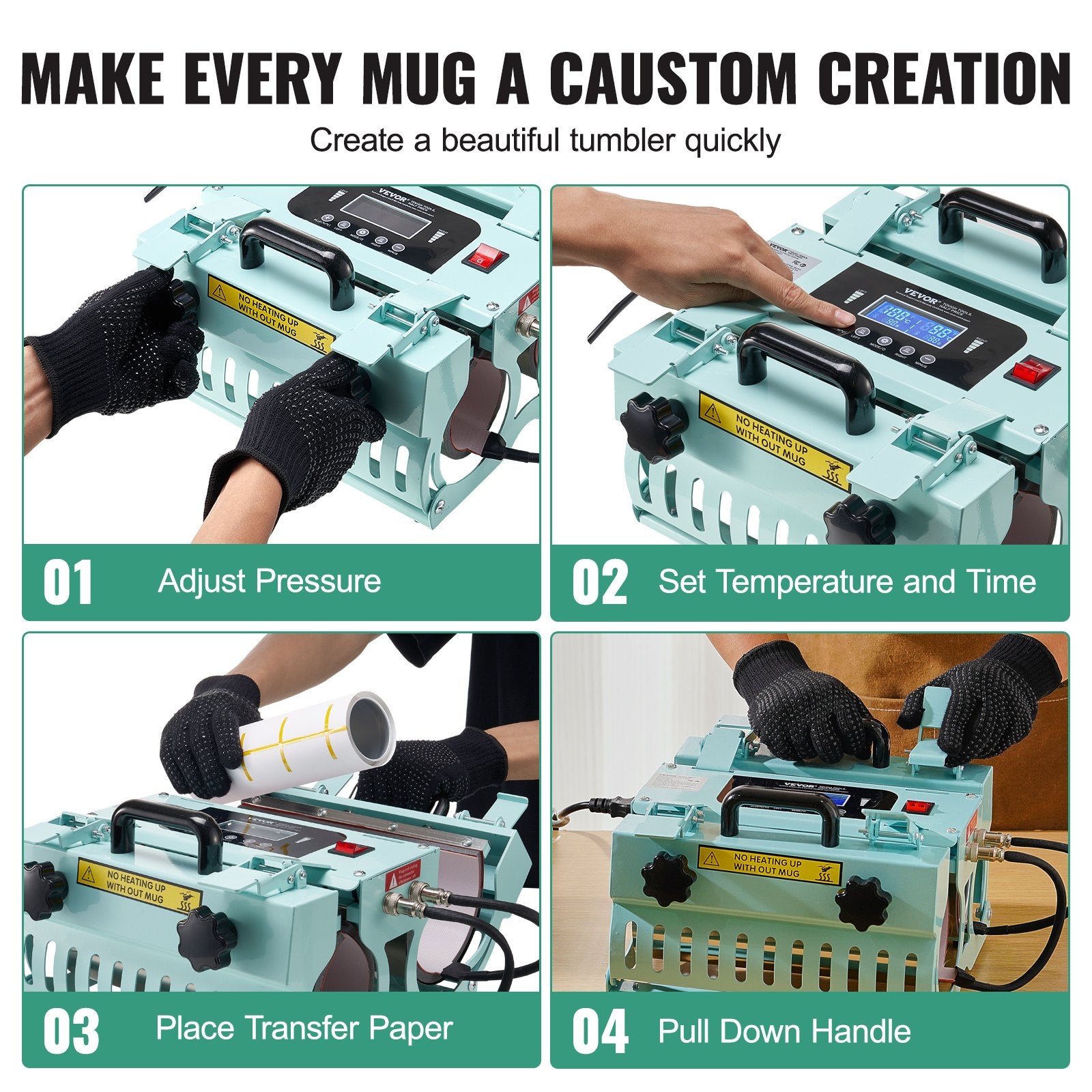 VEVOR Tumbler Heat Press Machine 2 Station Heaters 11-30oz Mug Press Sublimation 6