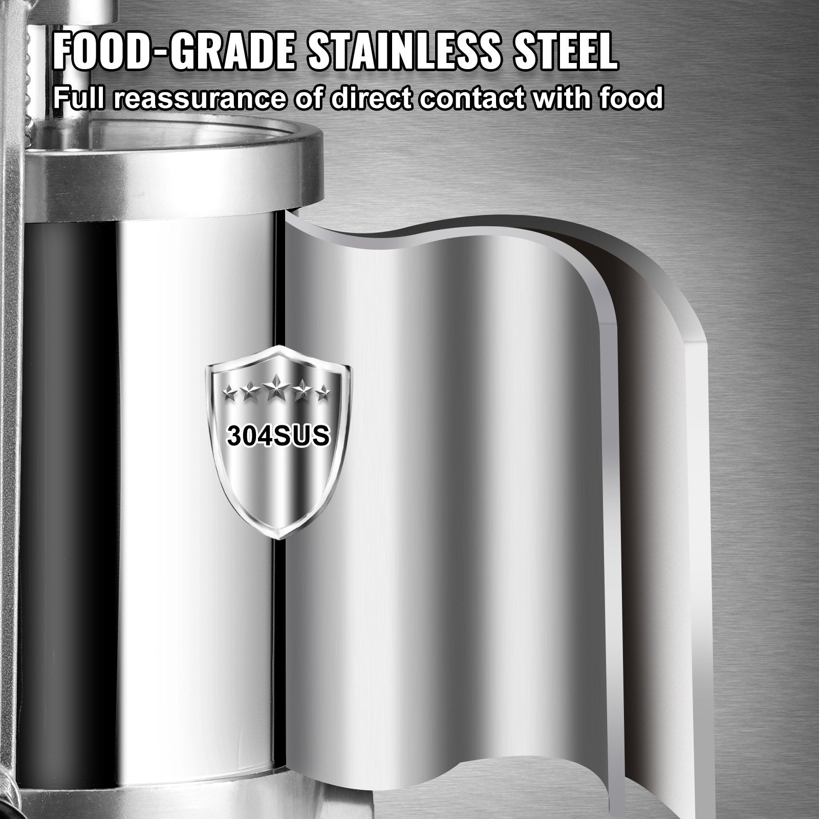 VEVOR Sausage Stuffer 2.5LBS/1.5L Capacity Homemade Sausage Maker Stainless Steel 3