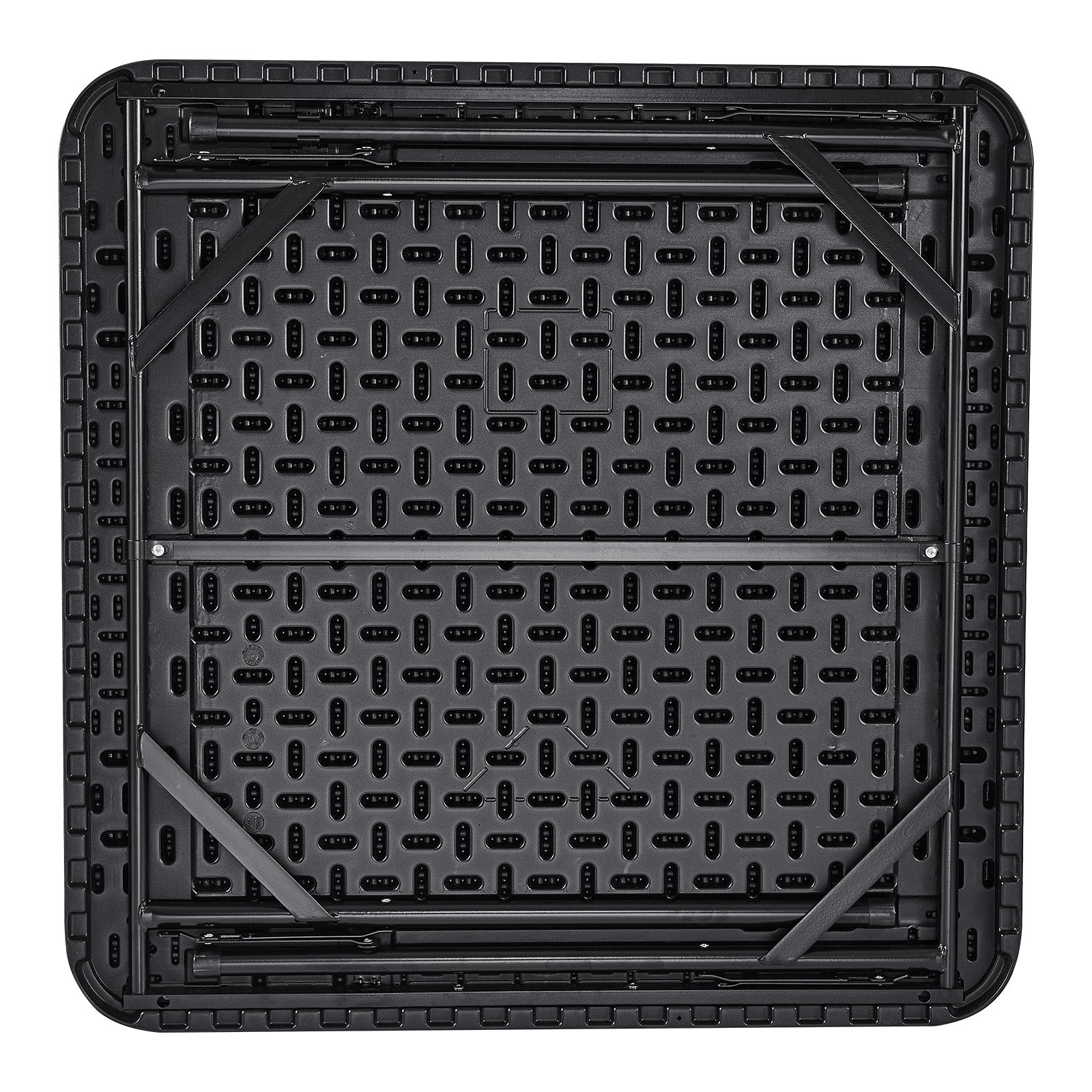 VEVOR Mahjong Table, Square 4 Player Folding Card Table with 4 Cup Holders & 4 Chip Trays, Portable Domino Game Table with 1 Set of Dominoes for Mahjong Poke Puzzles, 90 x 90-inch, Black 10