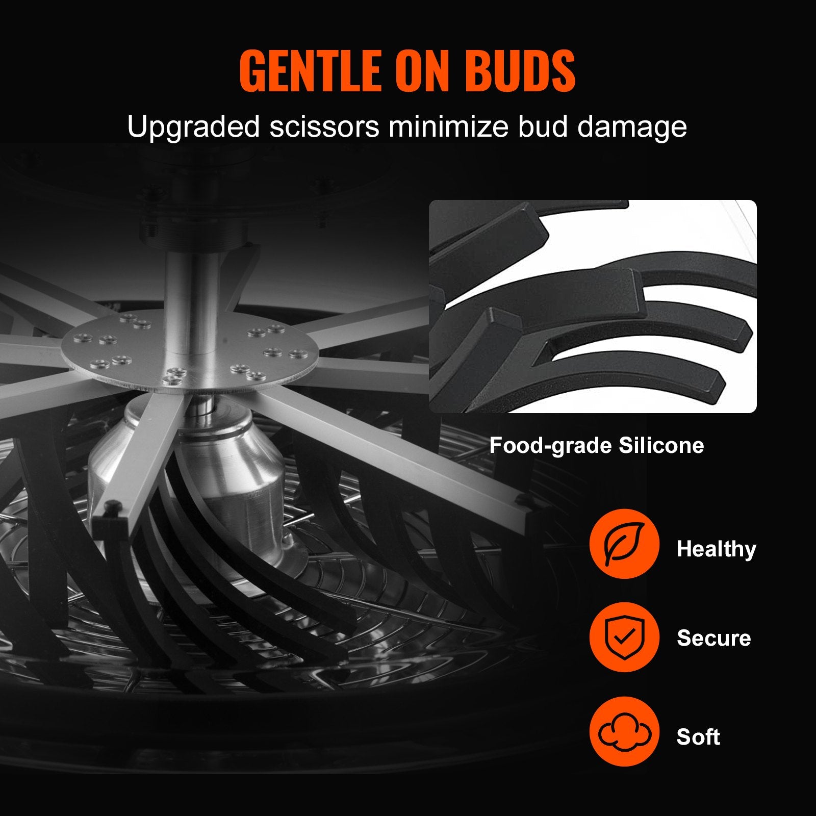 VEVOR Leaf Bowl Trimmer 16'' Manual Bud Trimmer with Stainless-Steel Blades 5