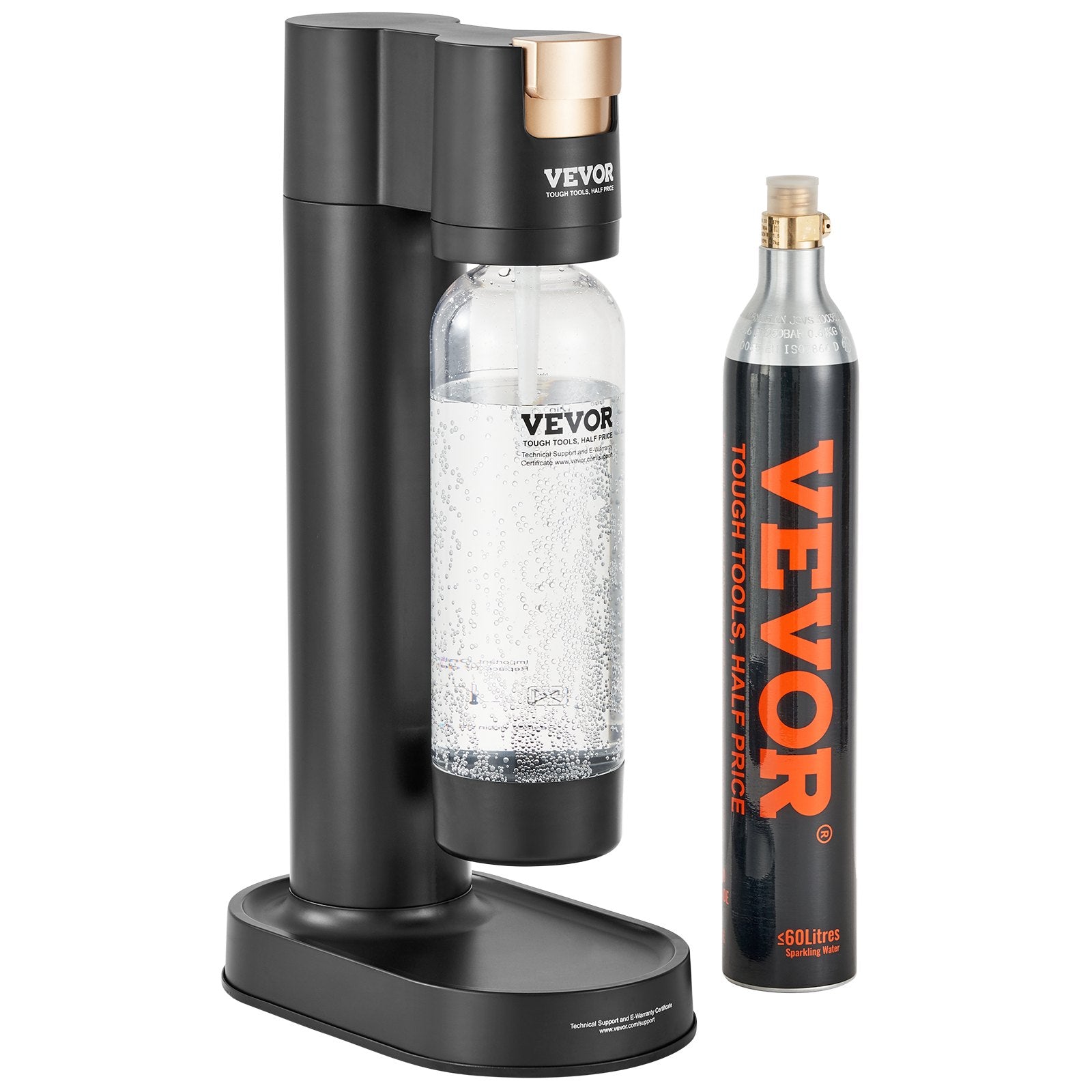 VEVOR Sparkling Water Maker, Soda Maker Machine for Home Carbonating, Seltzer Water Starter Kit with BPA-free 1L PET Bottle, CO2 Cylinder, Compatible with Mainstream Screw-in 60L CO2 Cylinder 10