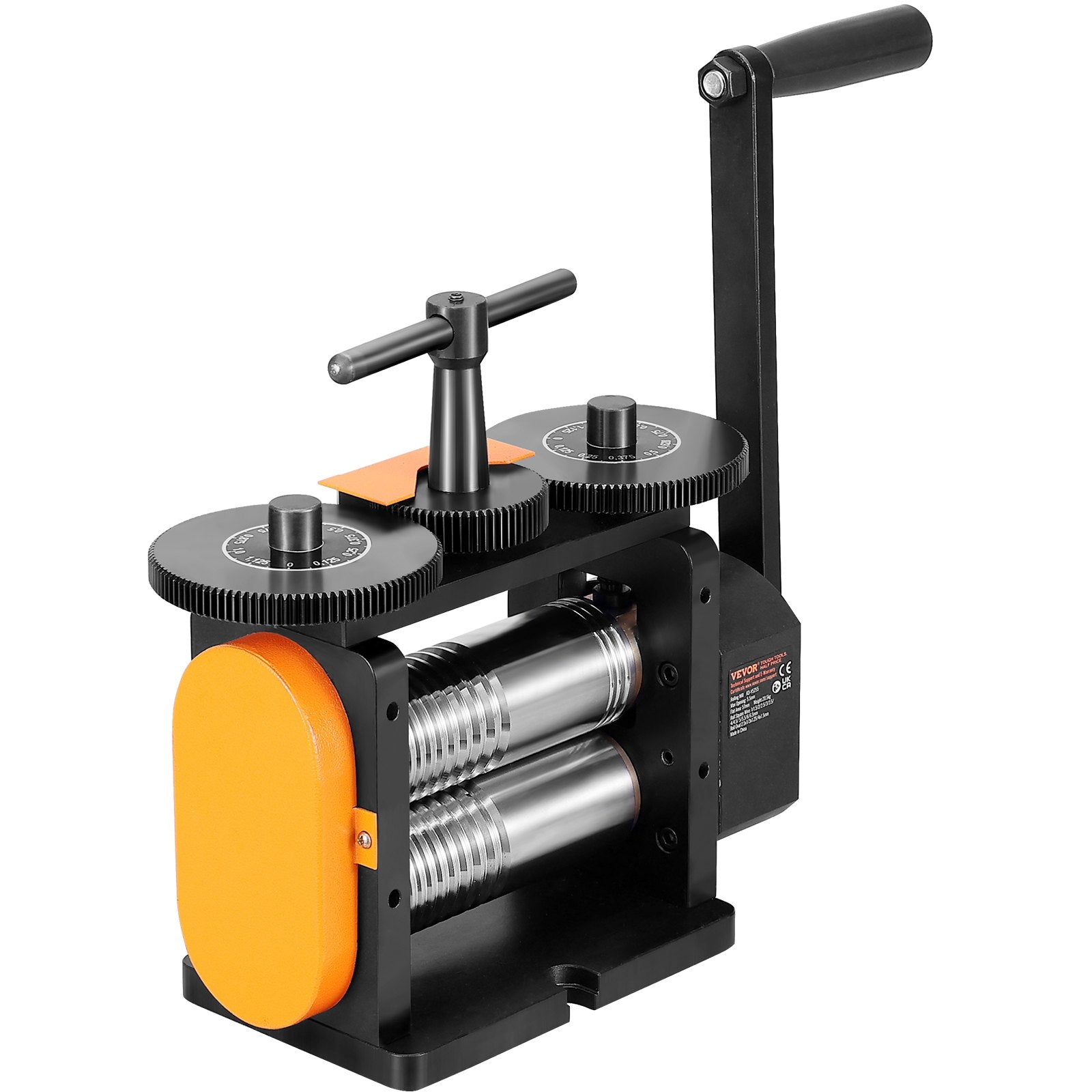 VEVOR Rolling Mill, 2.24"/57 mm Jewelry Rolling Mill Machine, 1: 2 Gear Ratio, 3-in-1 Multi-function Rolling Mill, 0-5.5 mm Press Thickness for Metal Jewelry Making Sheet Square Wire Elliptical 10
