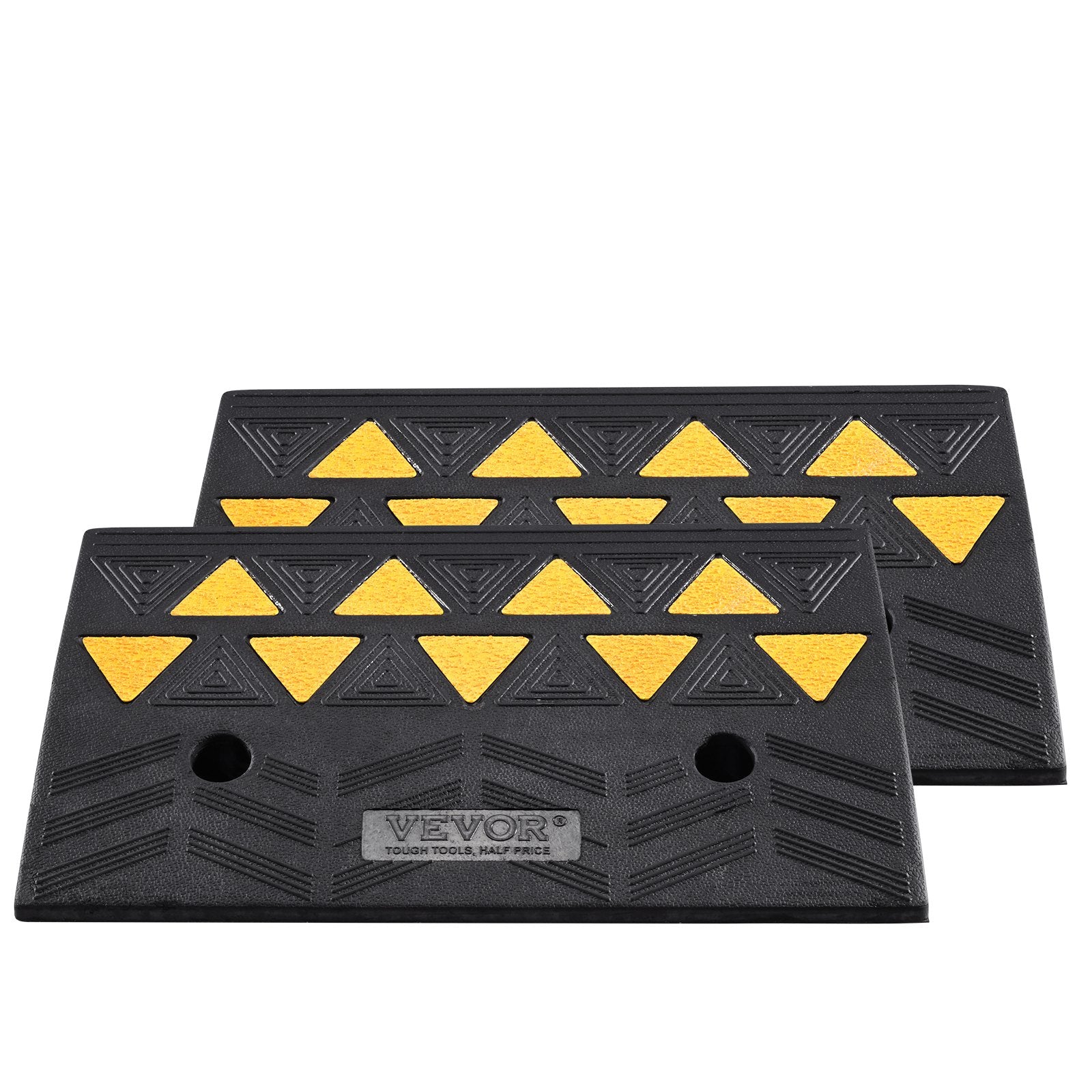 VEVOR Rubber Curb Ramp 2 Pack, 12.7 cm Rise Height Heavy-Duty 15 tons Load Capacity Threshold Ramps, Driveway Ramps with Stable Grid Structure for Cars, Wheelchairs, Bikes, Motorcycles 9