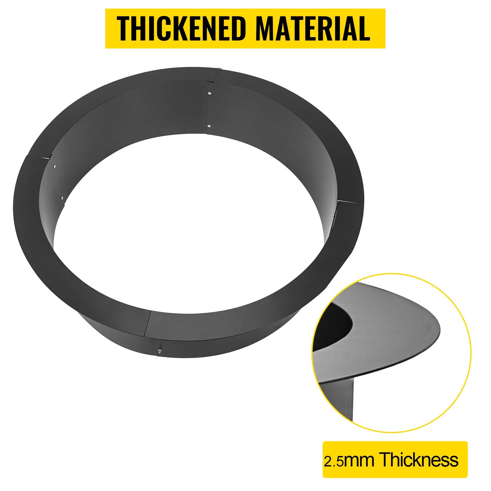 VEVOR Outdoor Fire Pit Ring 106cm BBQ Table Grill Garden Wood Burning Fireplace 6