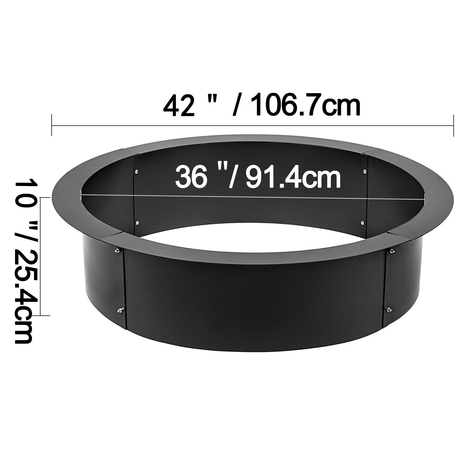 VEVOR Outdoor Fire Pit Ring 106cm BBQ Table Grill Garden Wood Burning Fireplace 8