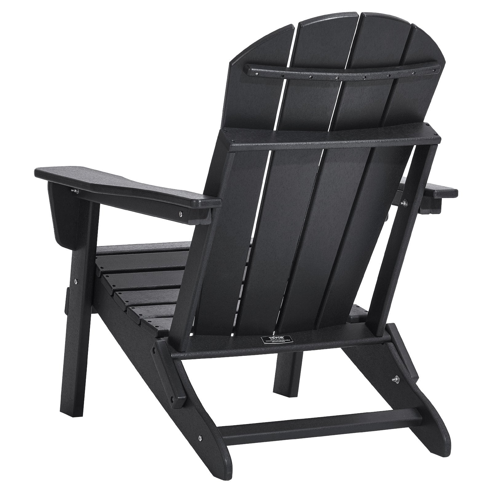 VEVOR Adirondack Chair Plastic, Set of 2 All-Weather Portable Folding Fire Pit Chair, Outdoor Adirondack Patio Chair with Cup Holder, with Relaxing Arm Rest Ergonomic, for Garden, Backyard - Black 10